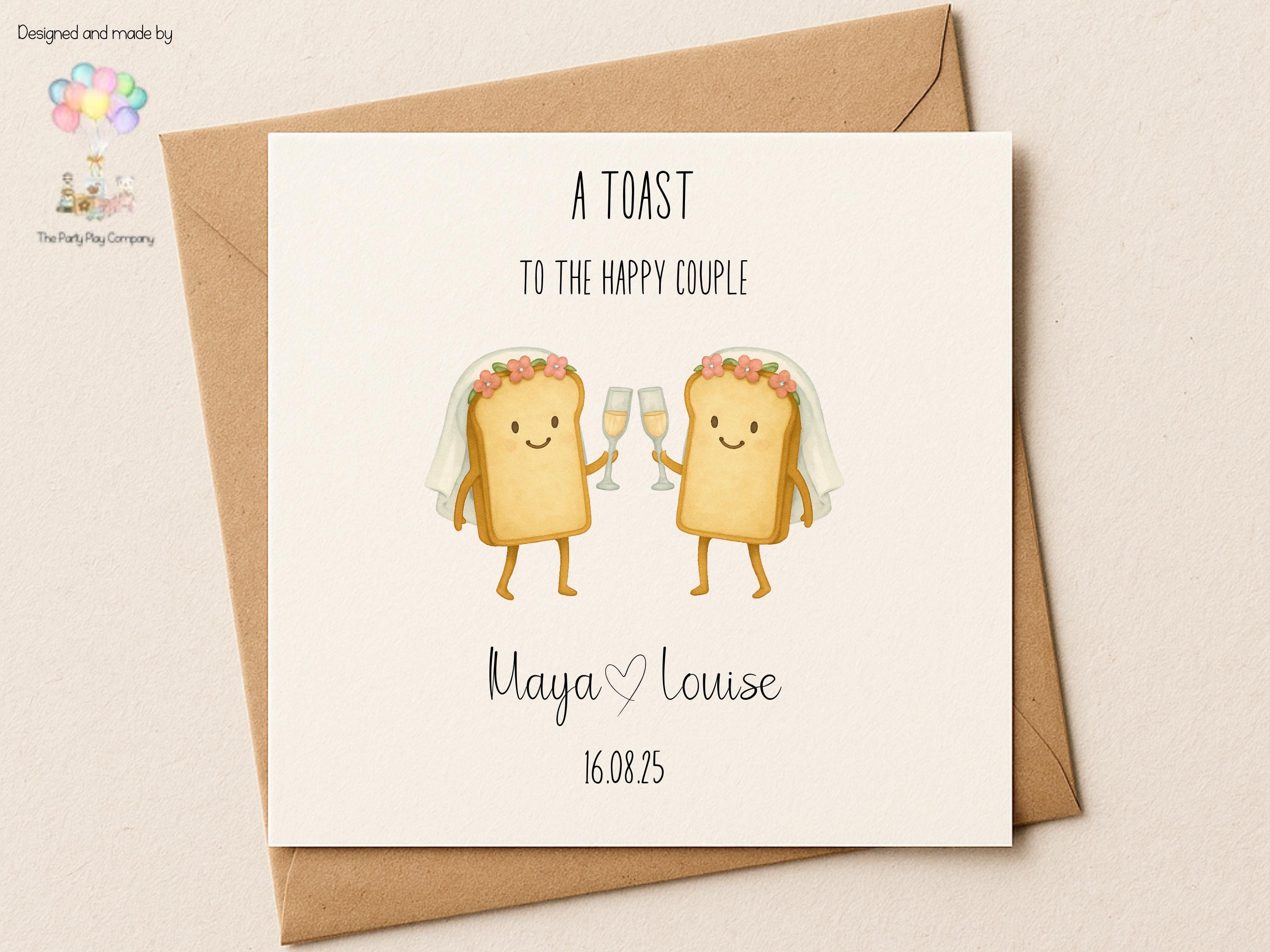 Funny Lesbian Wedding Card: Toast to the Happy Couple Pun