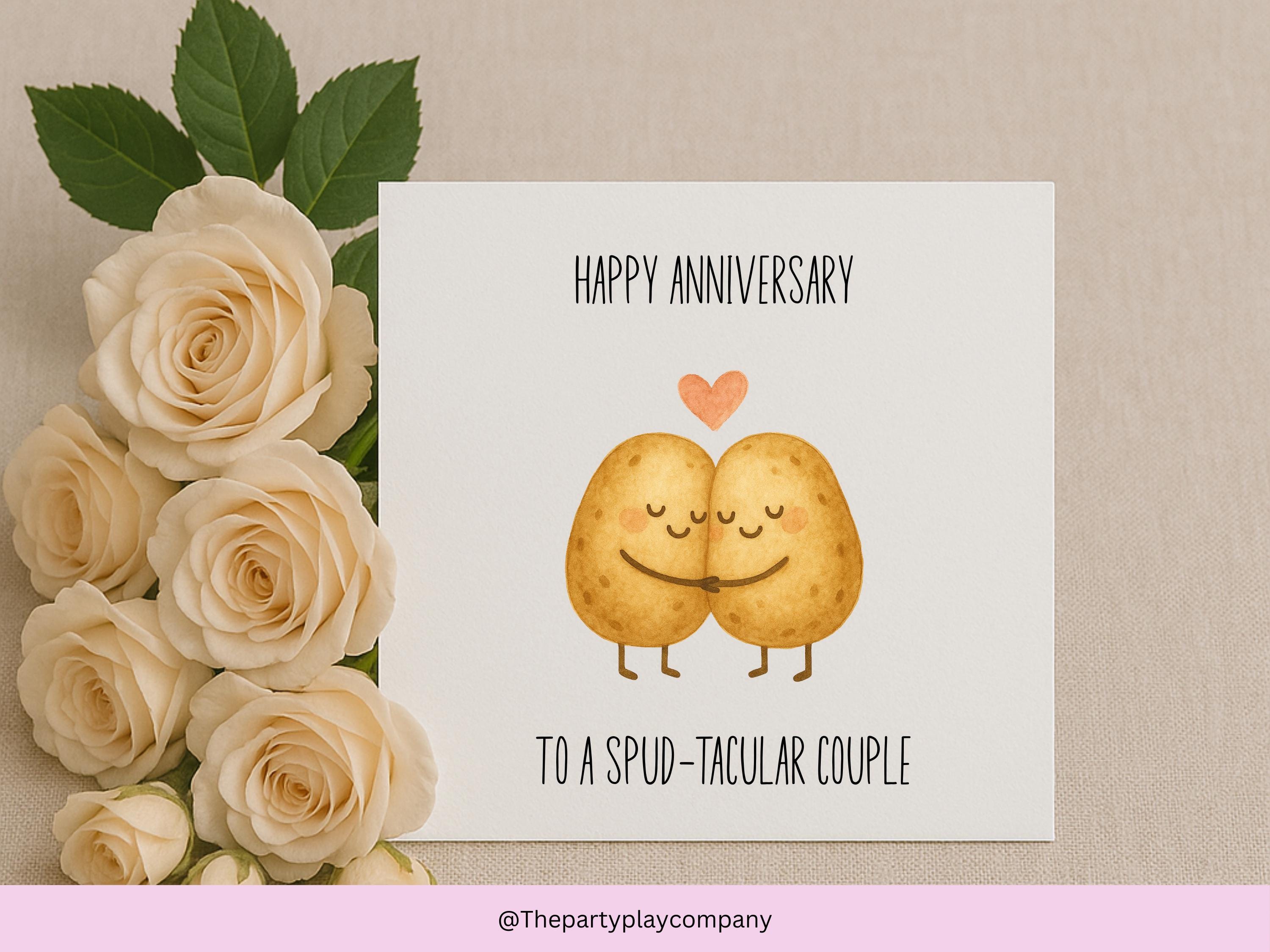 Funny Potato Anniversary Card: Spud-tacular Love Pun