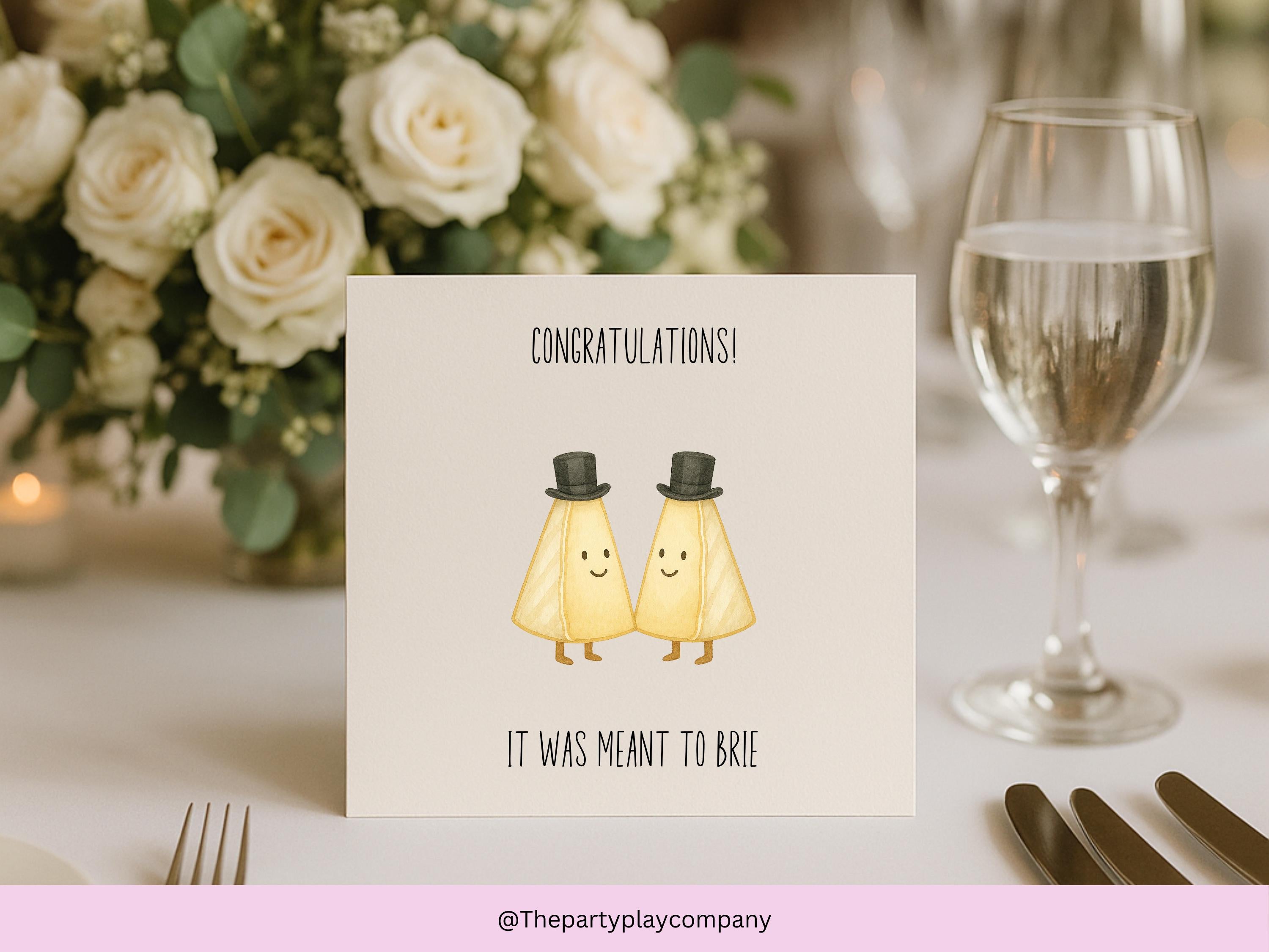 Funny Gay Wedding Card: It Was Meant to Brie Cheese Pun