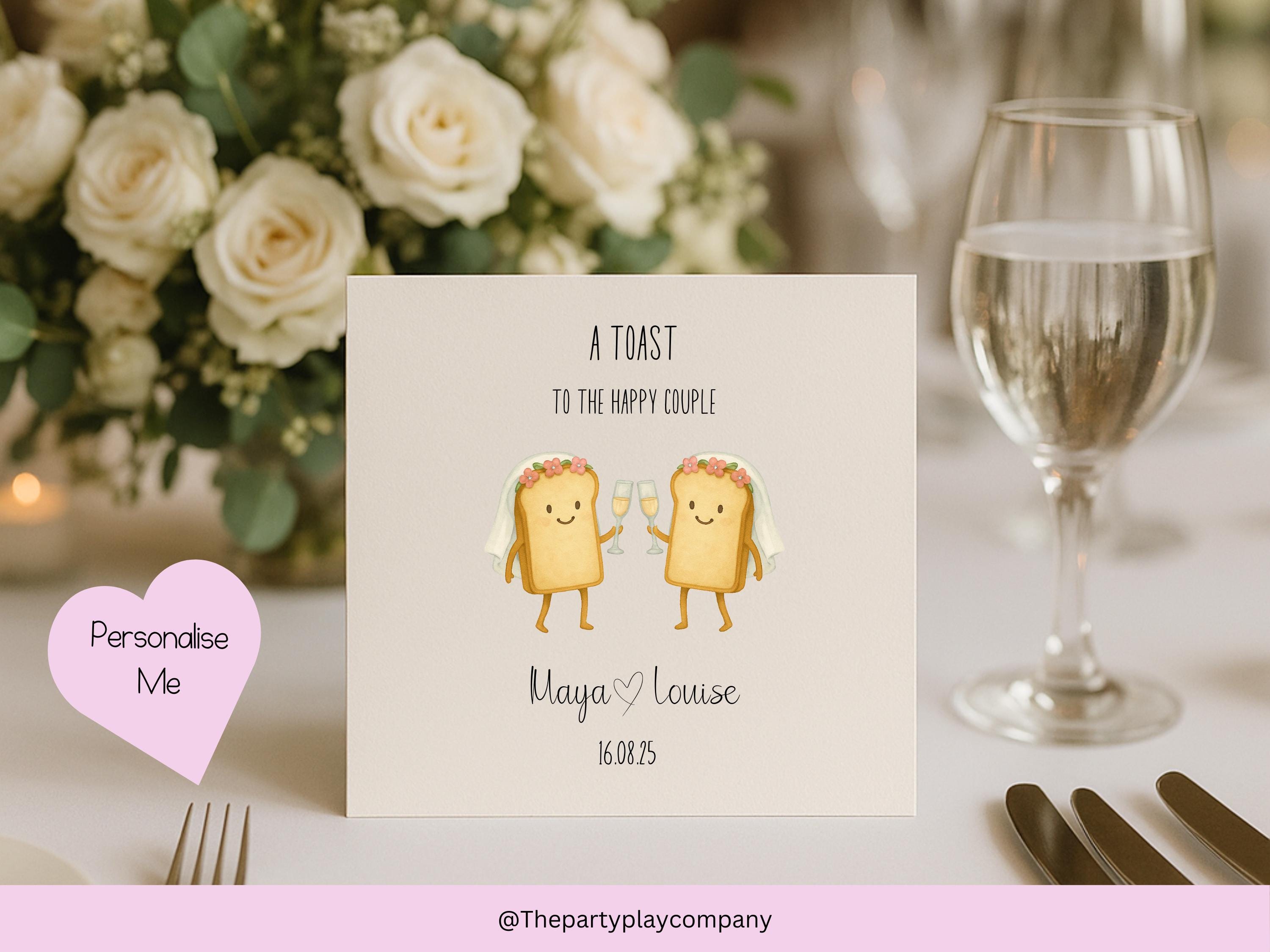 Funny Lesbian Wedding Card: Toast to the Happy Couple Pun