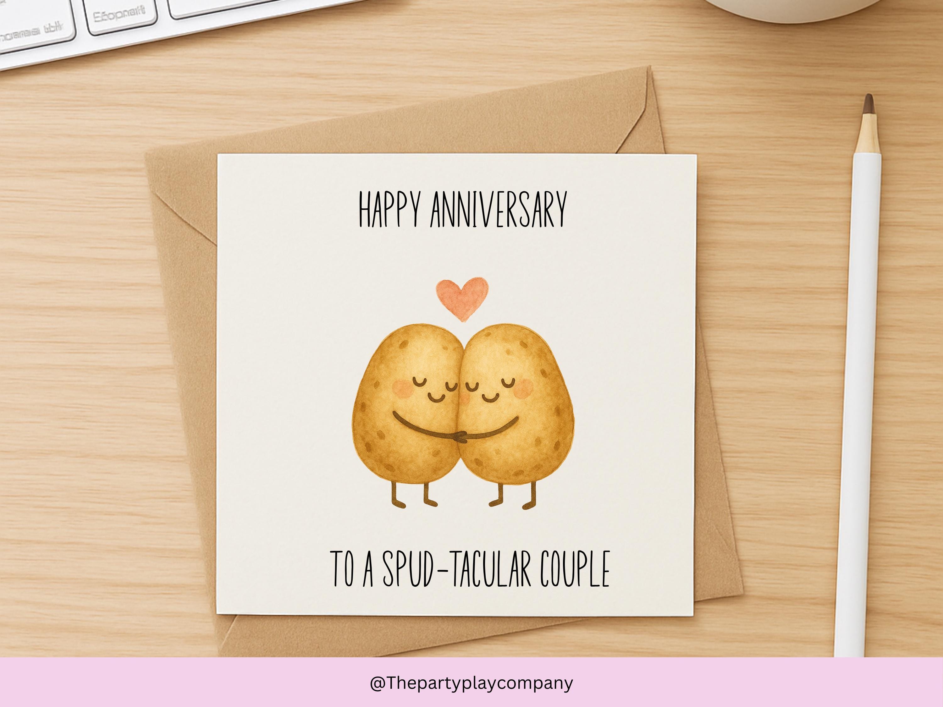 Funny Potato Anniversary Card: Spud-tacular Love Pun