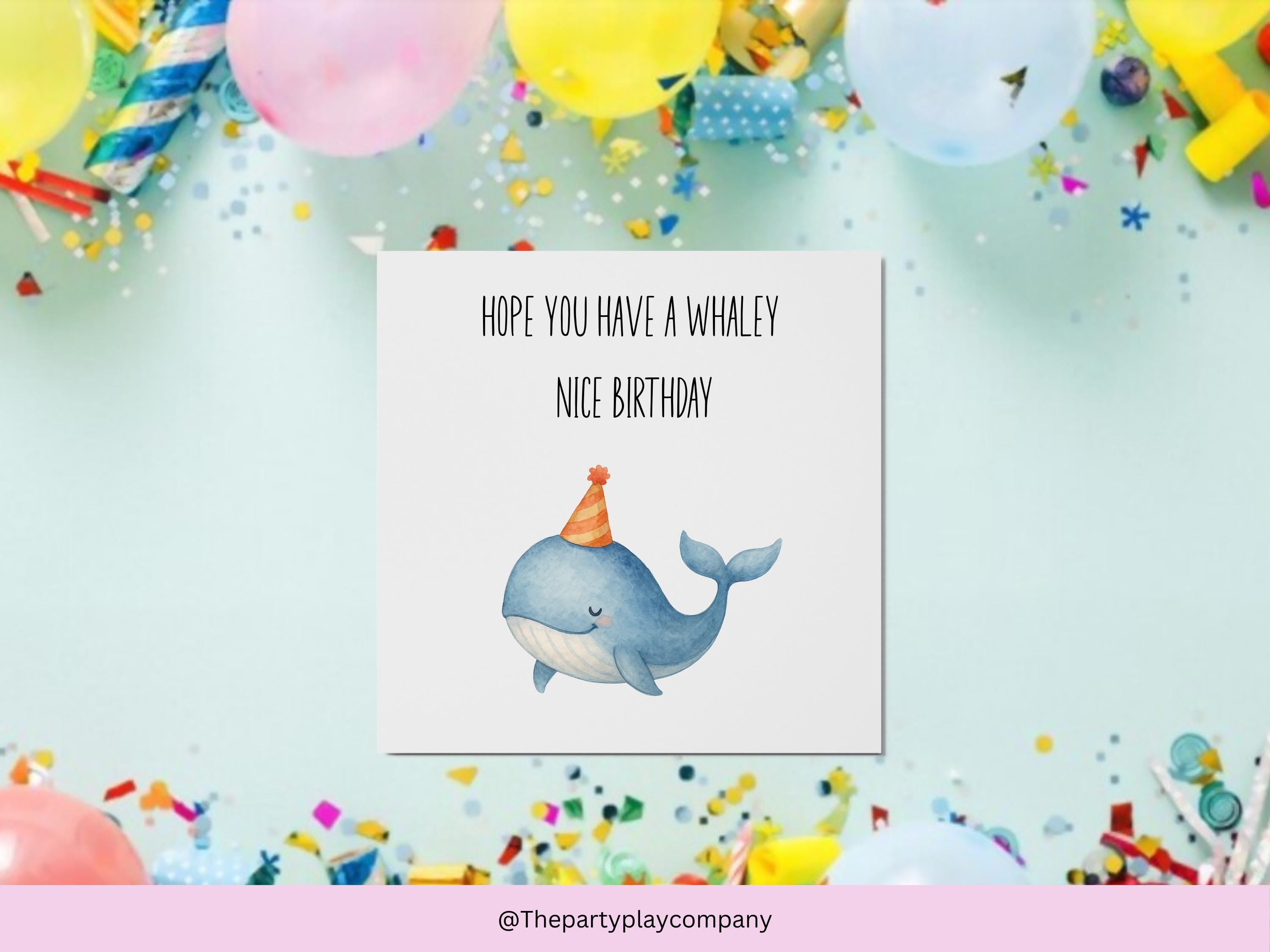 Whale Birthday Card: Funny Pun Greeting - Sea Life Design