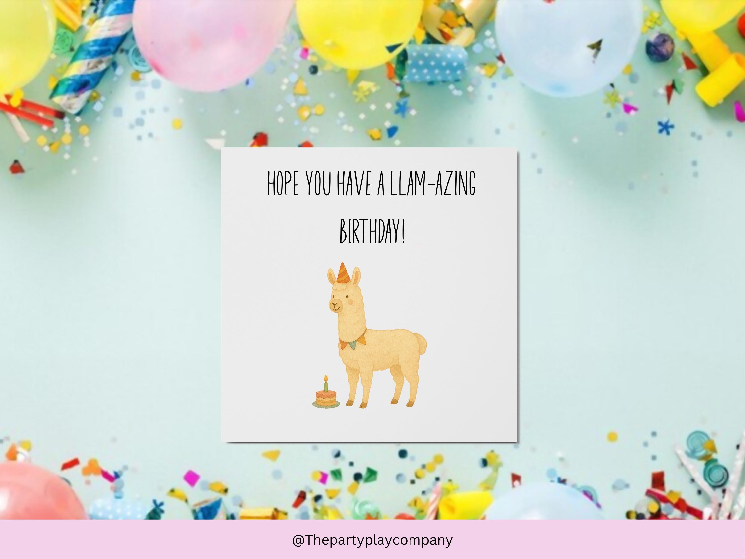Funny Llama Birthday Card: Animal Pun Greeting Card