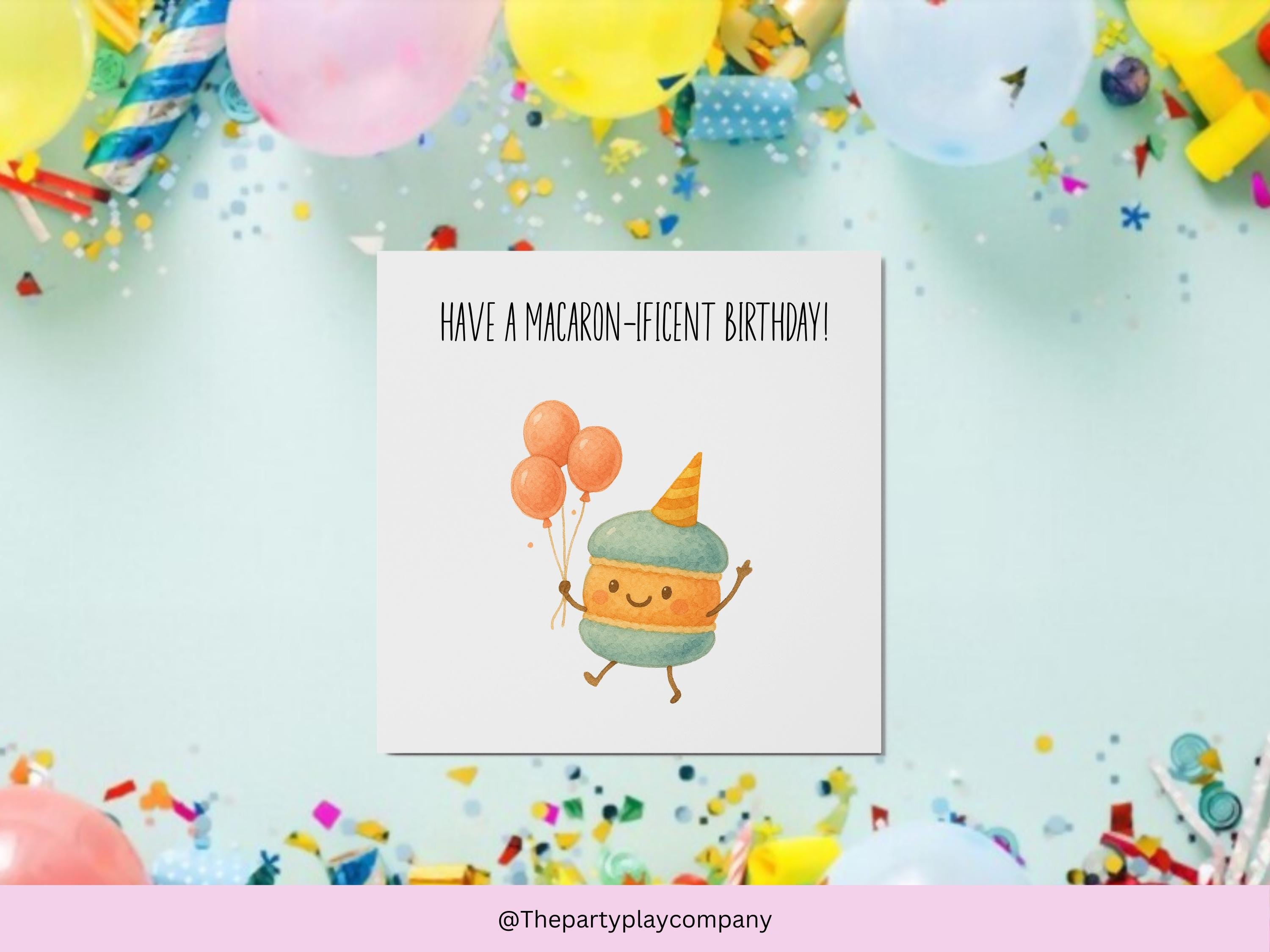 Funny Macaron Birthday Card: Food Pun Greeting Card