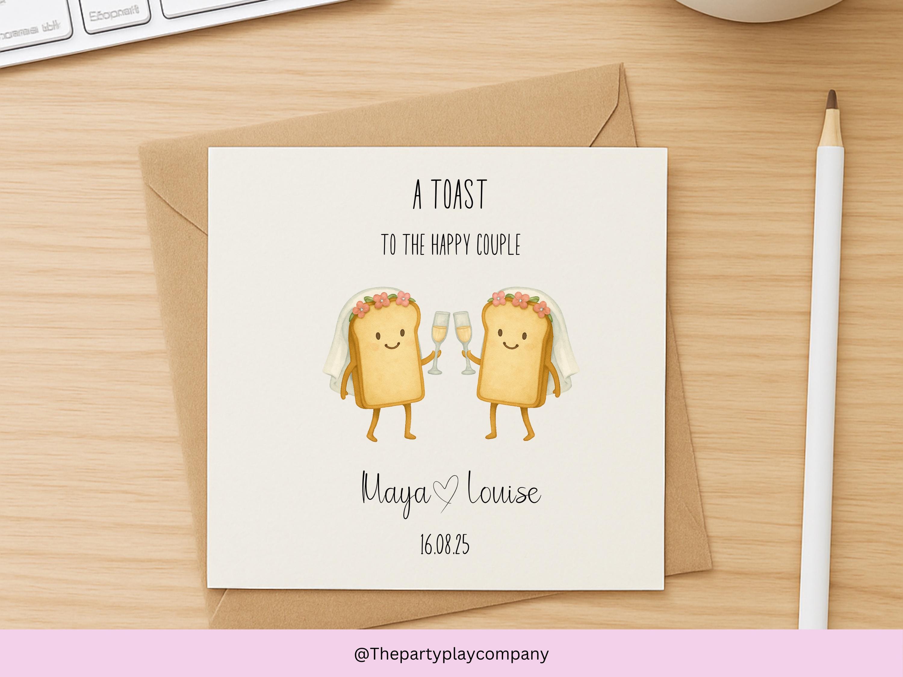 Funny Lesbian Wedding Card: Toast to the Happy Couple Pun