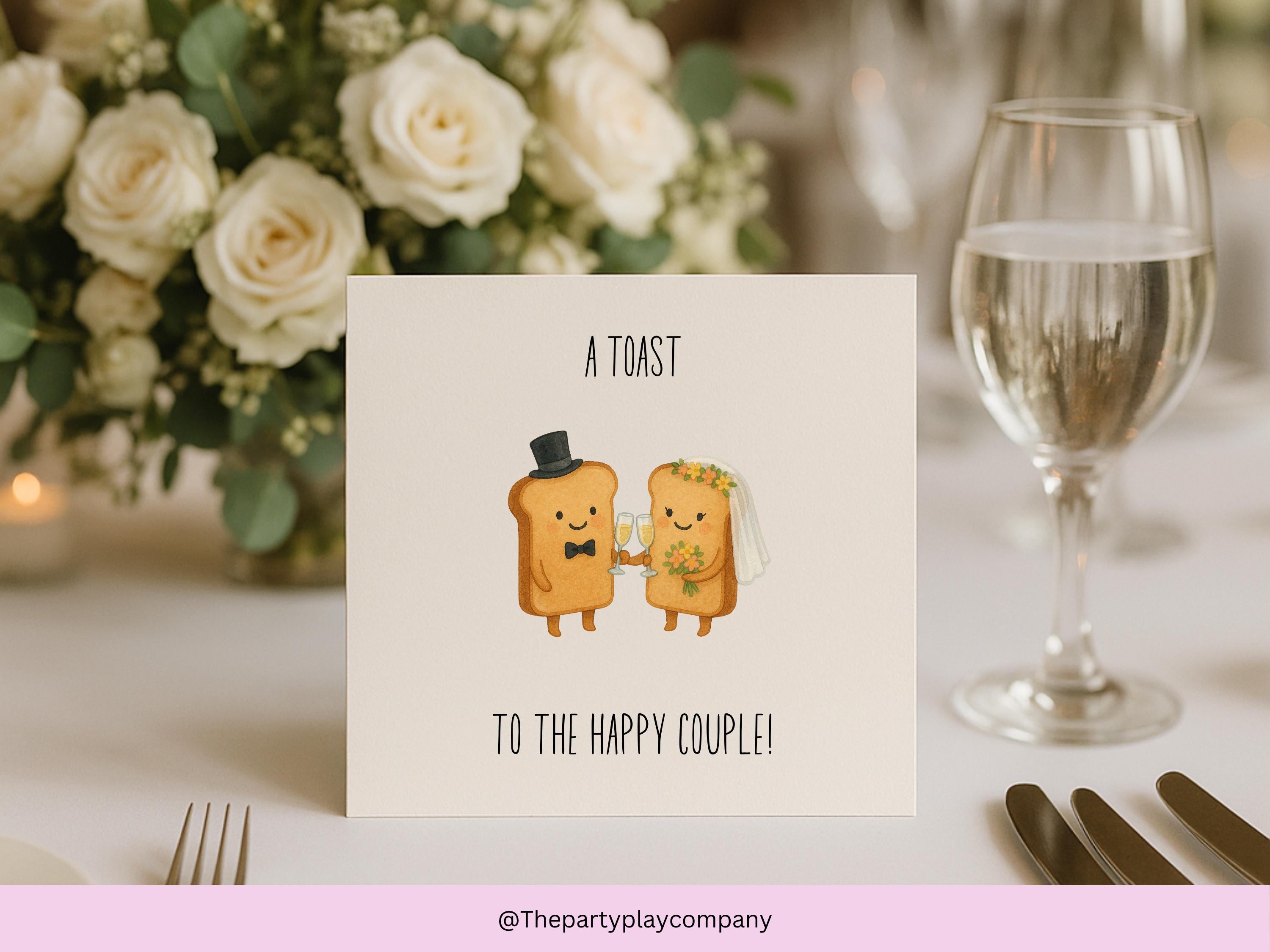 Funny Wedding Card: Toast to the Happy Couple