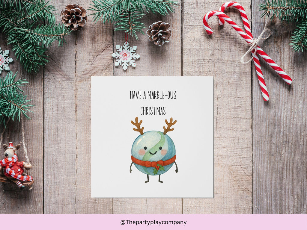 Funny Christmas Card: Marble Pun - "Have a Marble-ous Christmas"