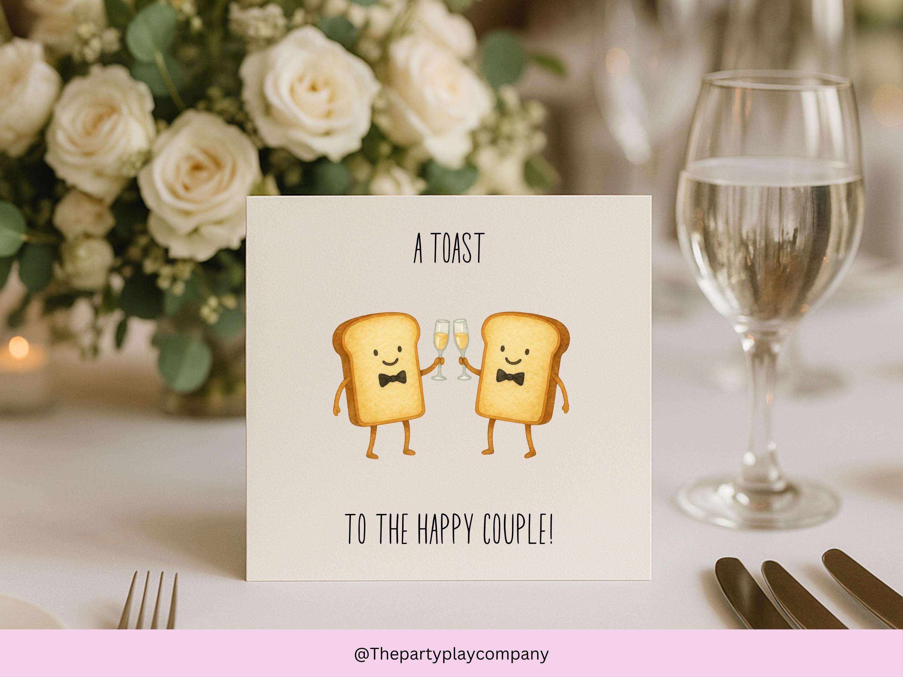 Funny LGBTQ Wedding Card: Two Grooms Toast - Same-Sex Marriage