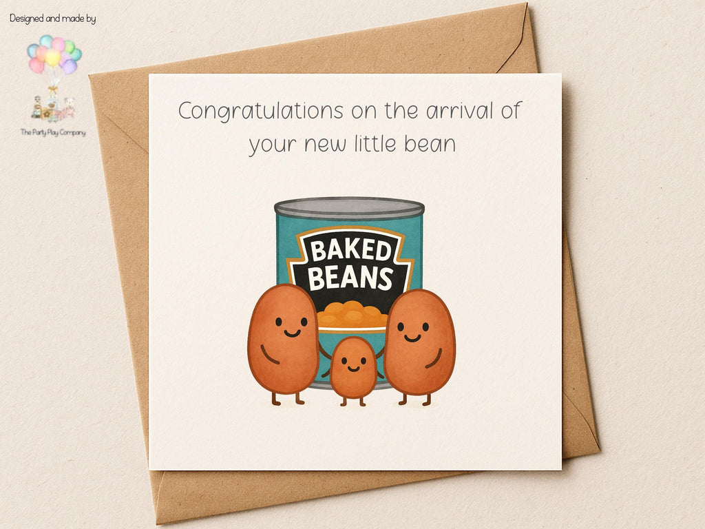 New Little Bean Baby Card: Funny Baked Beans Pun
