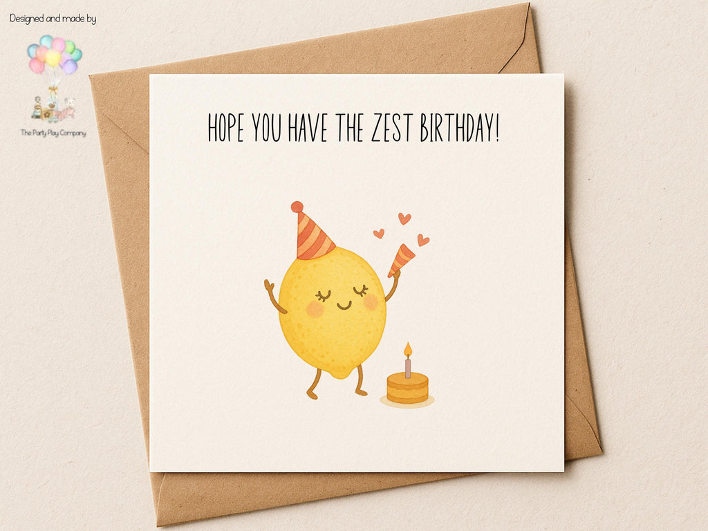 Funny Lemon Birthday Card: Zest Pun Greeting Card