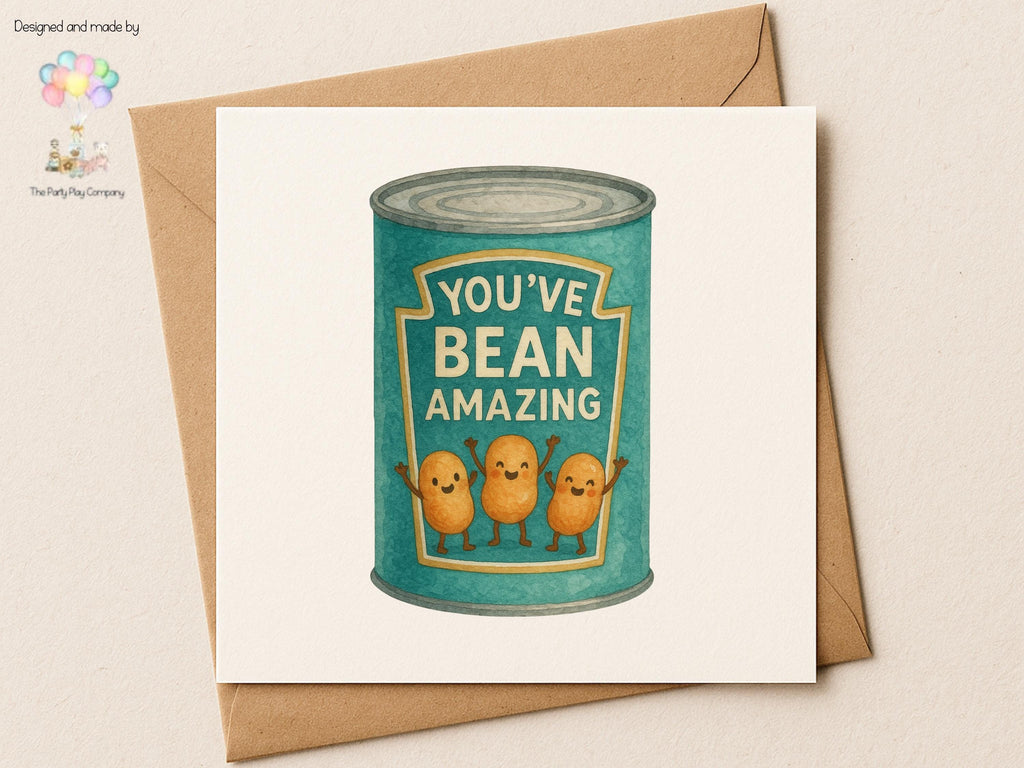 Cute Thank You Card | Bean Pun | You’ve Bean Amazing | Funny Food Pun Card for Friends Family Teacher