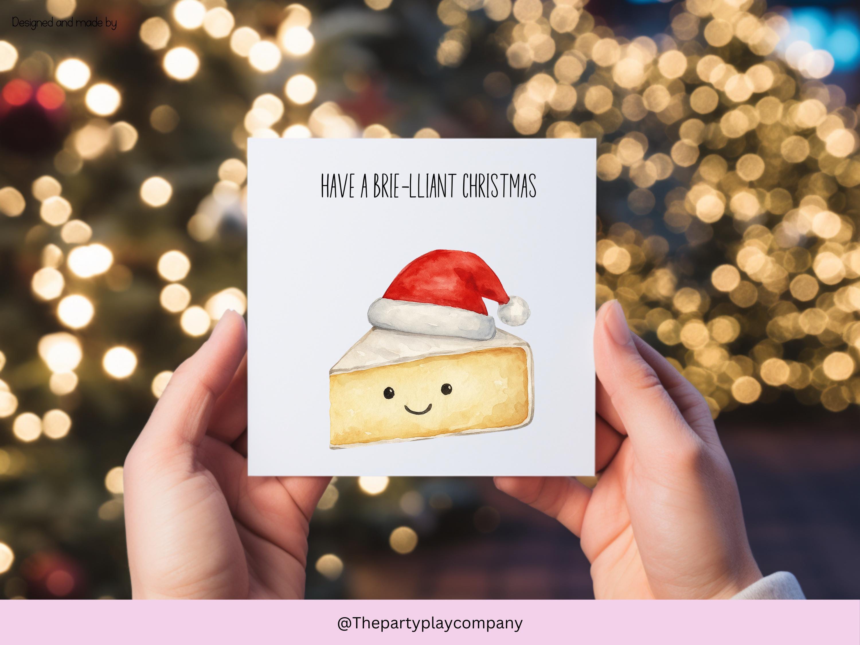 Funny Brie Christmas Card: Cheese Pun Holiday Greeting