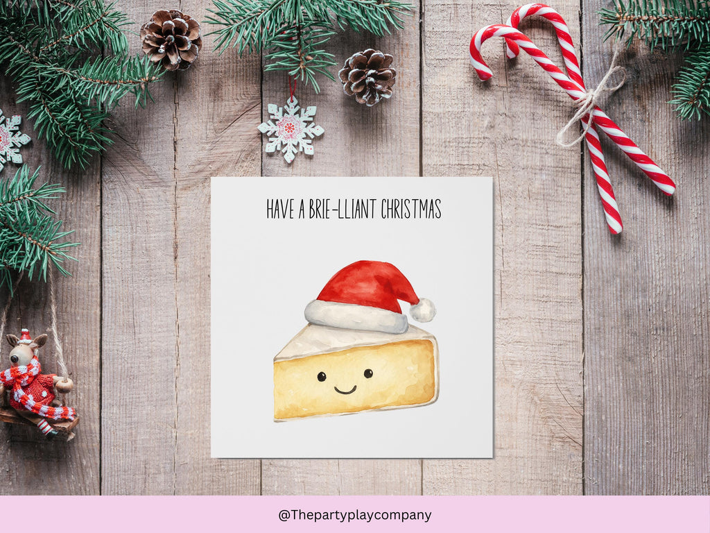 Funny Brie Christmas Card: Cheese Pun Holiday Greeting