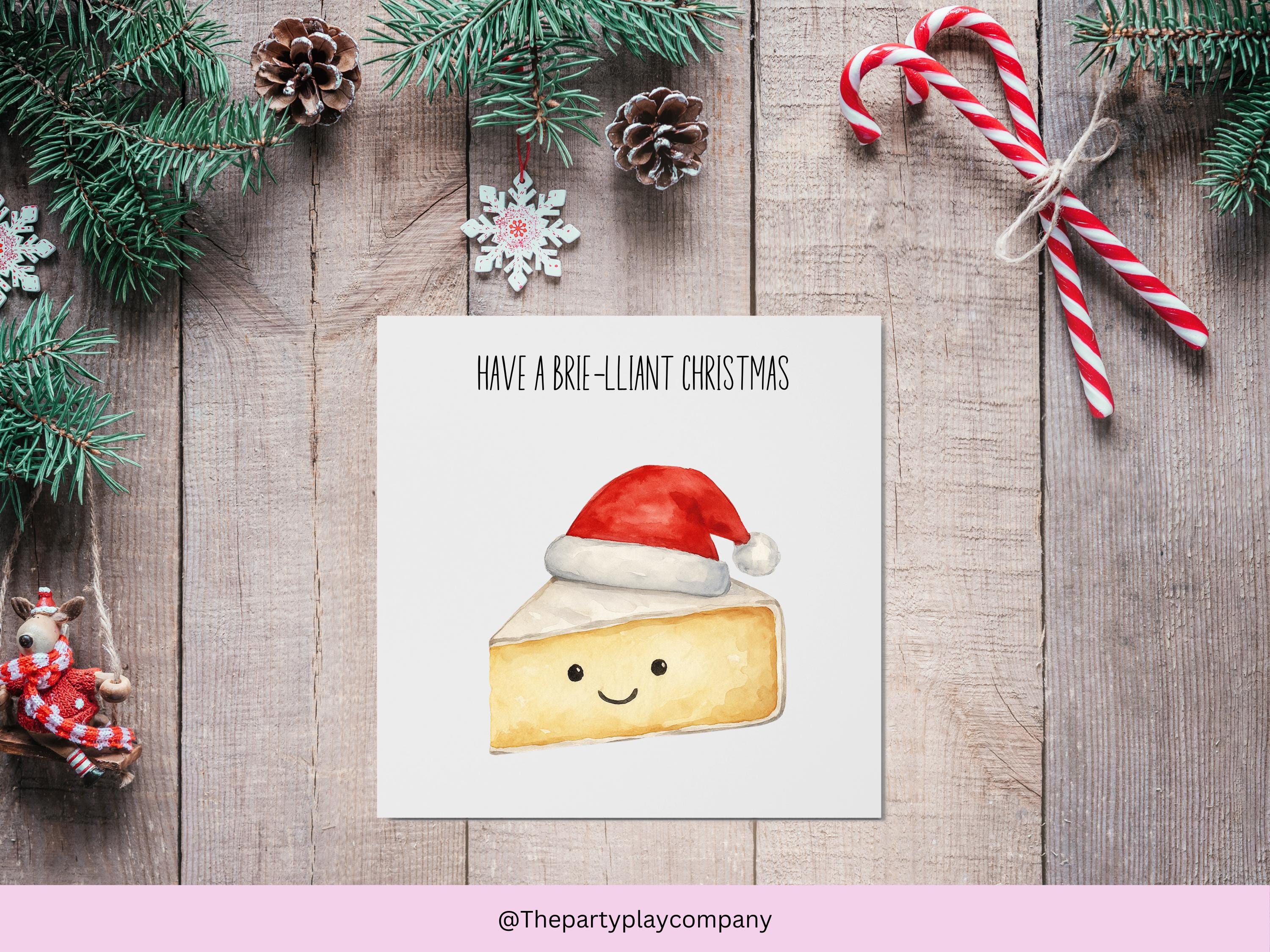 Funny Brie Christmas Card: Cheese Pun Holiday Greeting