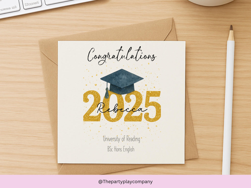 Personalized Graduation Card 2025: Name, University & Degree