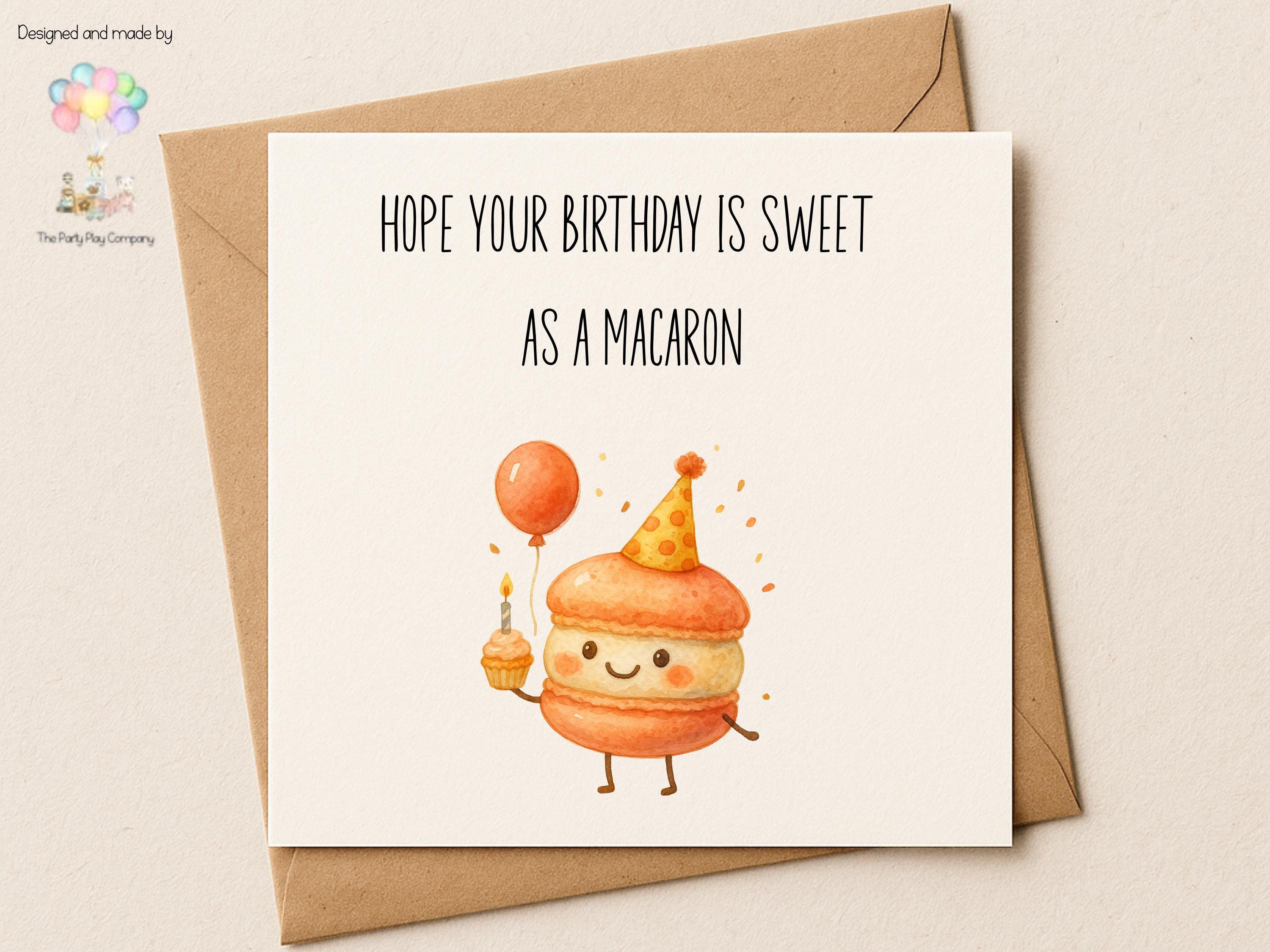 Macaron Birthday Card: Funny Food Pun for Friends & Family