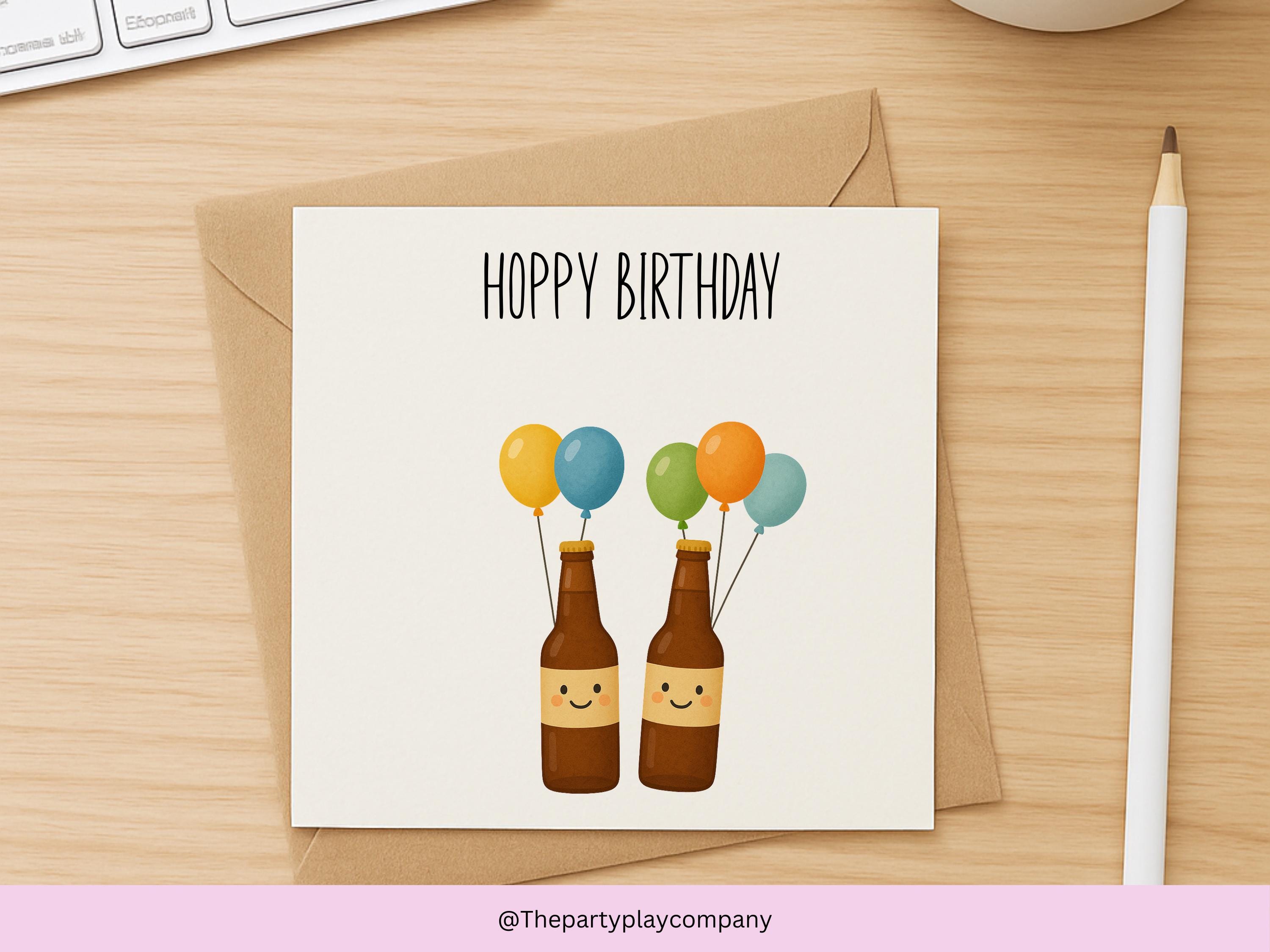Hoppy Birthday Beer Card: Funny Craft Beer Pun Greeting