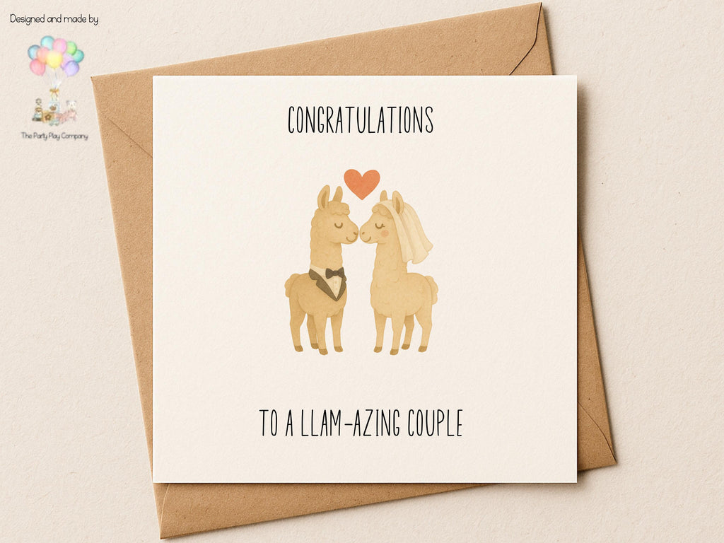 Funny Llama Wedding Card: Llam-azing Couple Anniversary
