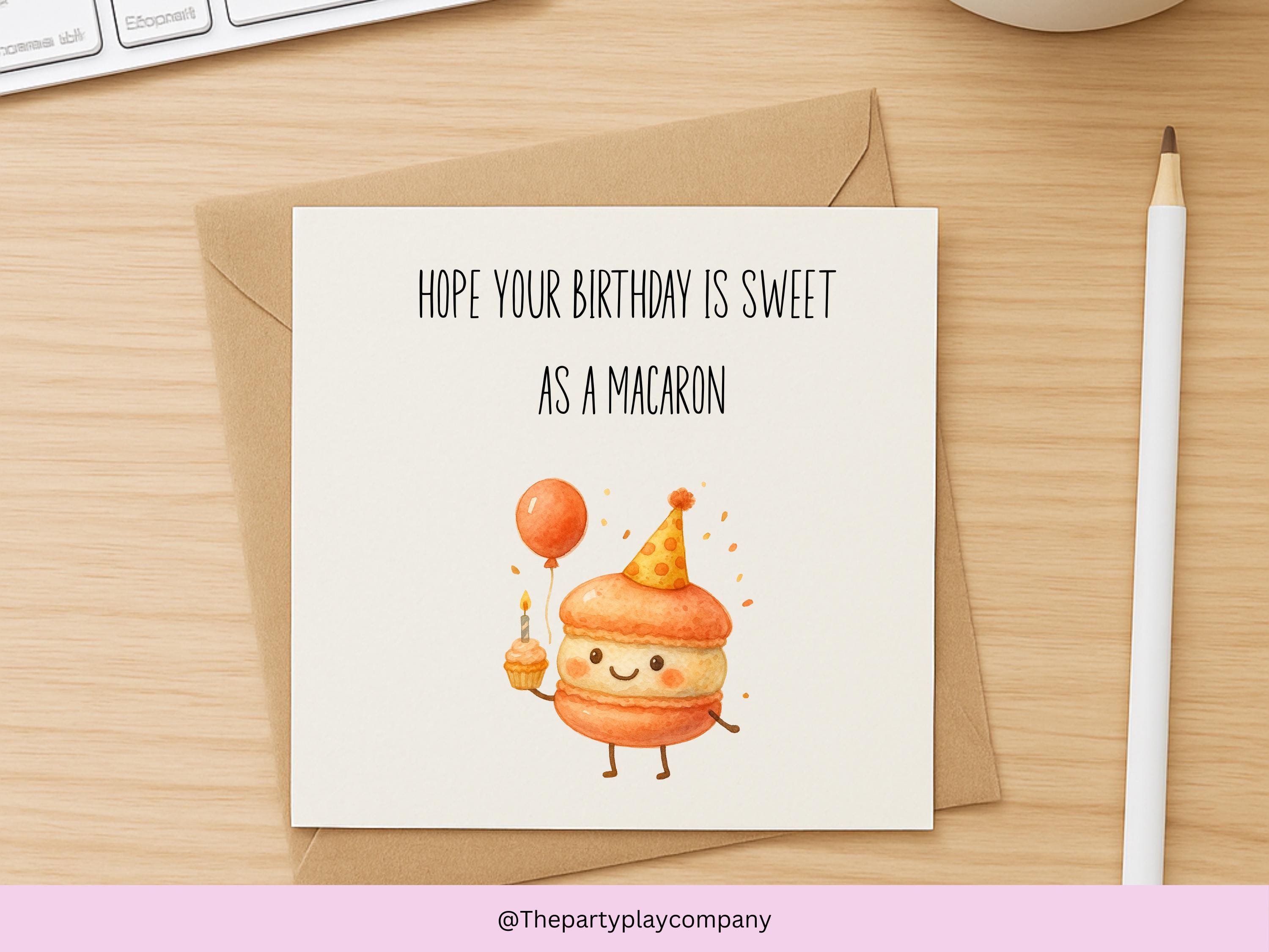 Macaron Birthday Card: Funny Food Pun for Friends & Family