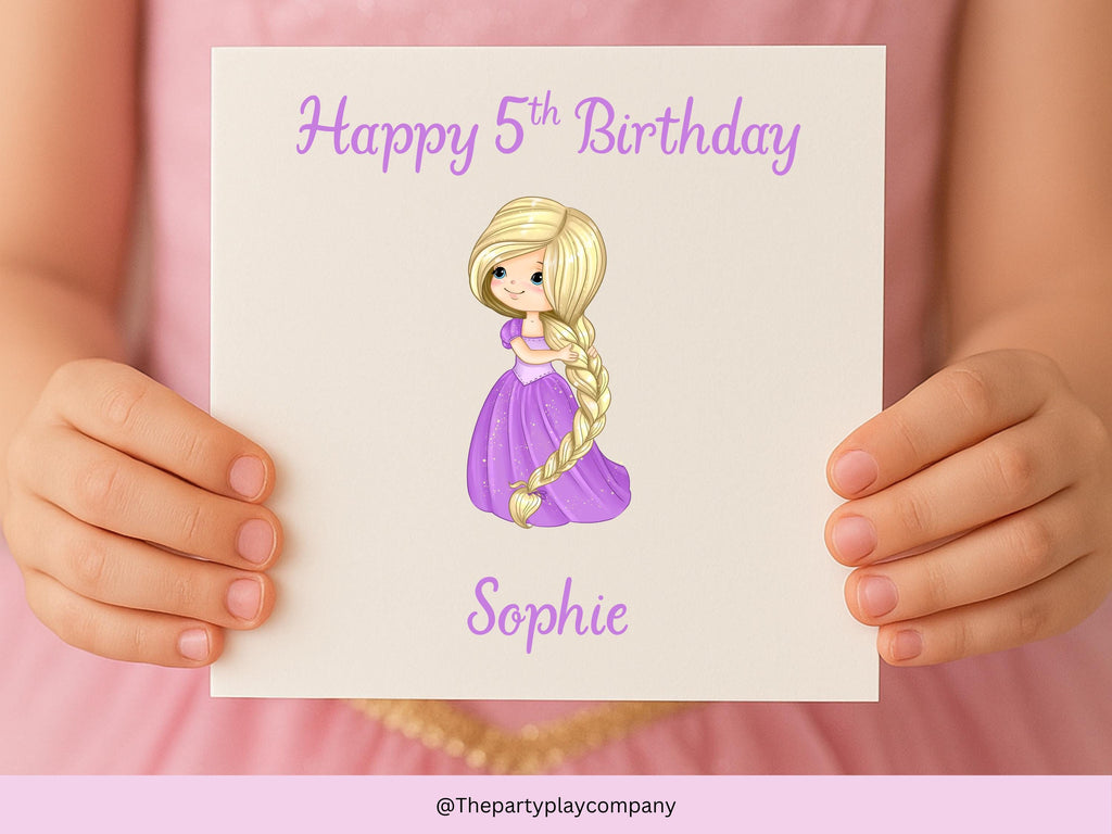 Personalized Princess Birthday Card: Custom Name & Age, 6x6 Girls Card