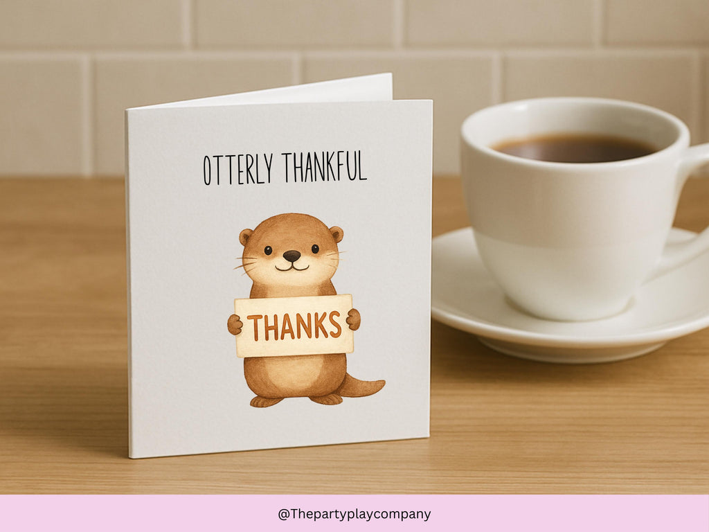 Otter Thank You Card: Funny Animal Pun - Otterly Thankful