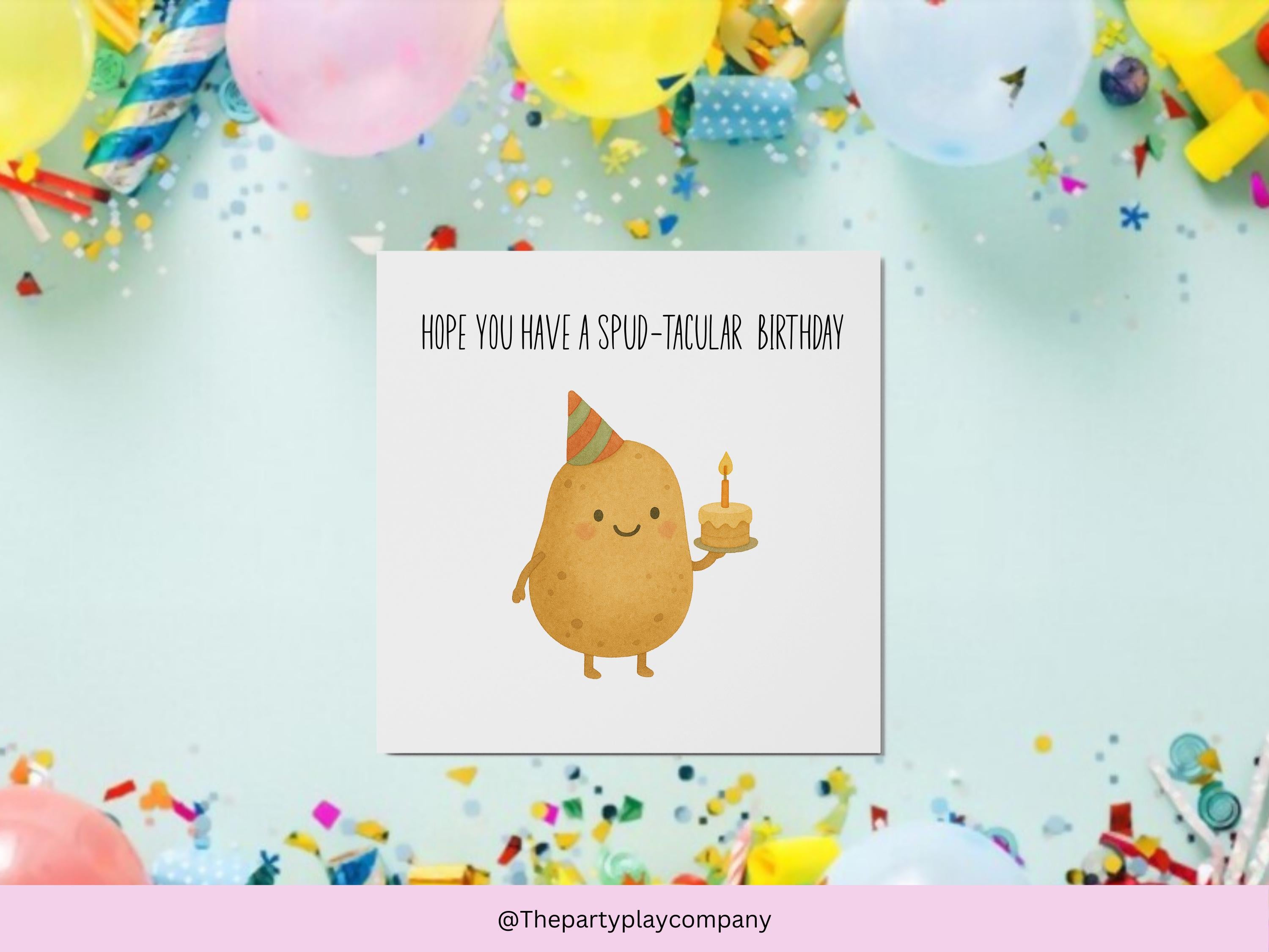 Funny Potato Birthday Card: Spud-tacular Pun Card