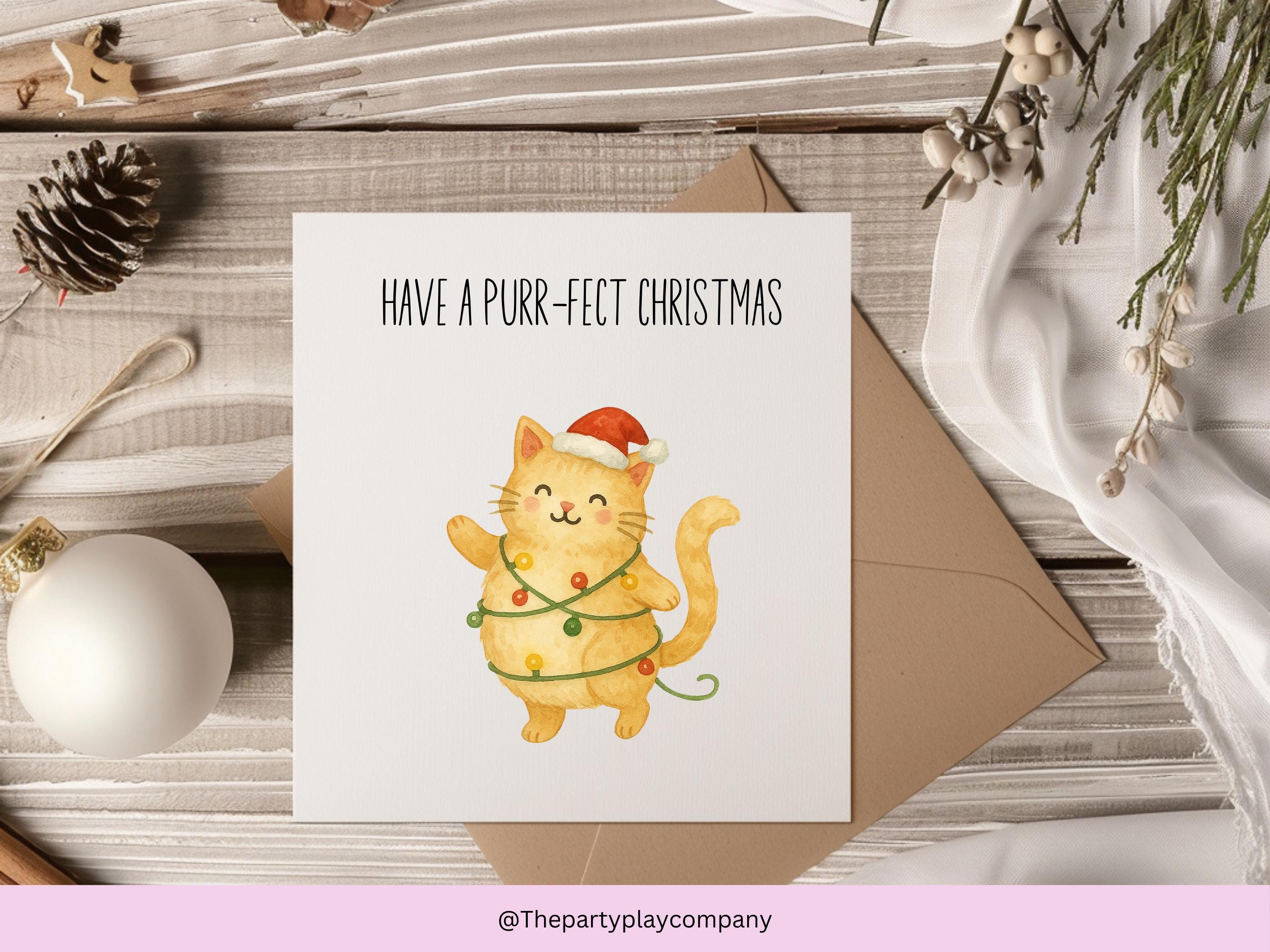 Funny Cat Christmas Card: Purr-fect Pun Holiday Greeting