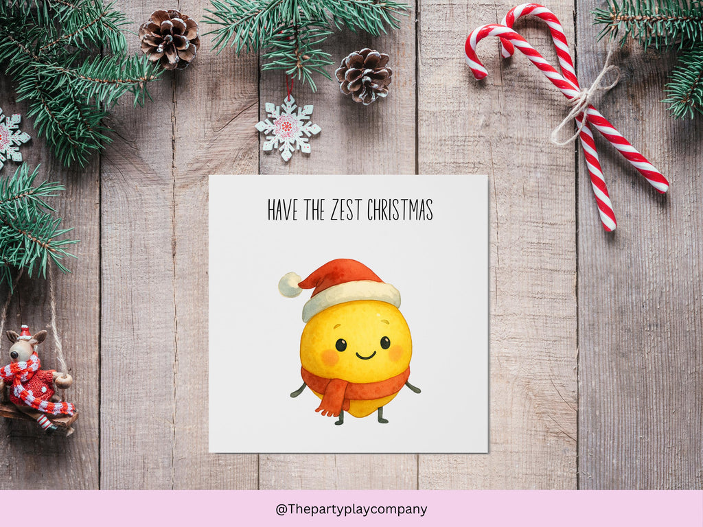 Funny Christmas Card | Lemon Pun Xmas Card | Quirky Festive Foodie Card | Have the Zest Christmas | 4 for 10 Pound Offer