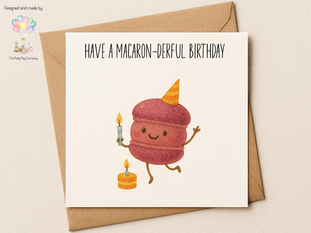 Funny Macaron Birthday Card: Food Pun Greeting Card