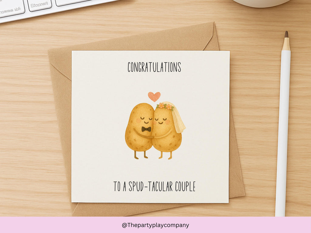 Funny Potato Wedding Card: Spud-tacular Couple Pun