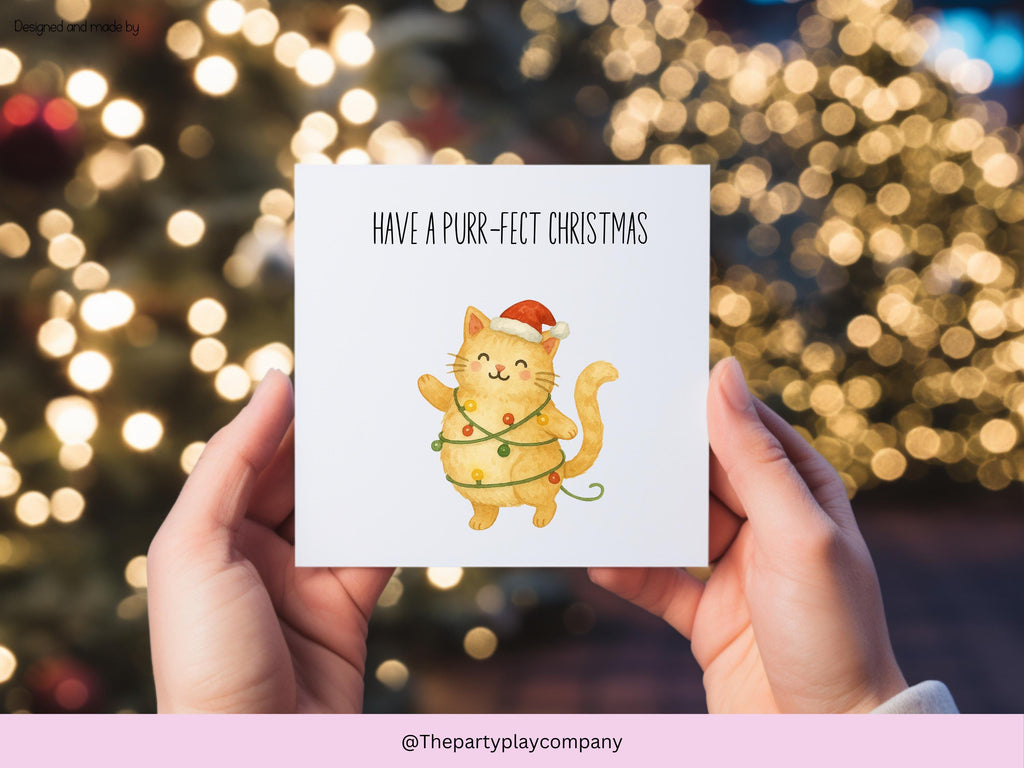 Funny Cat Christmas Card: Purr-fect Pun Holiday Greeting
