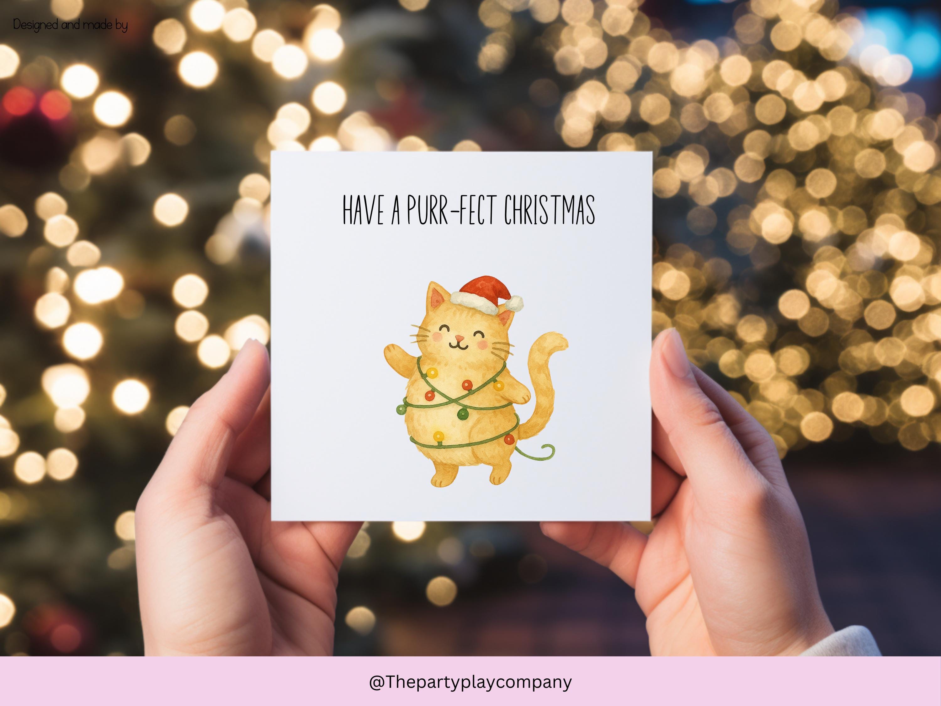Funny Cat Christmas Card: Purr-fect Pun Holiday Greeting