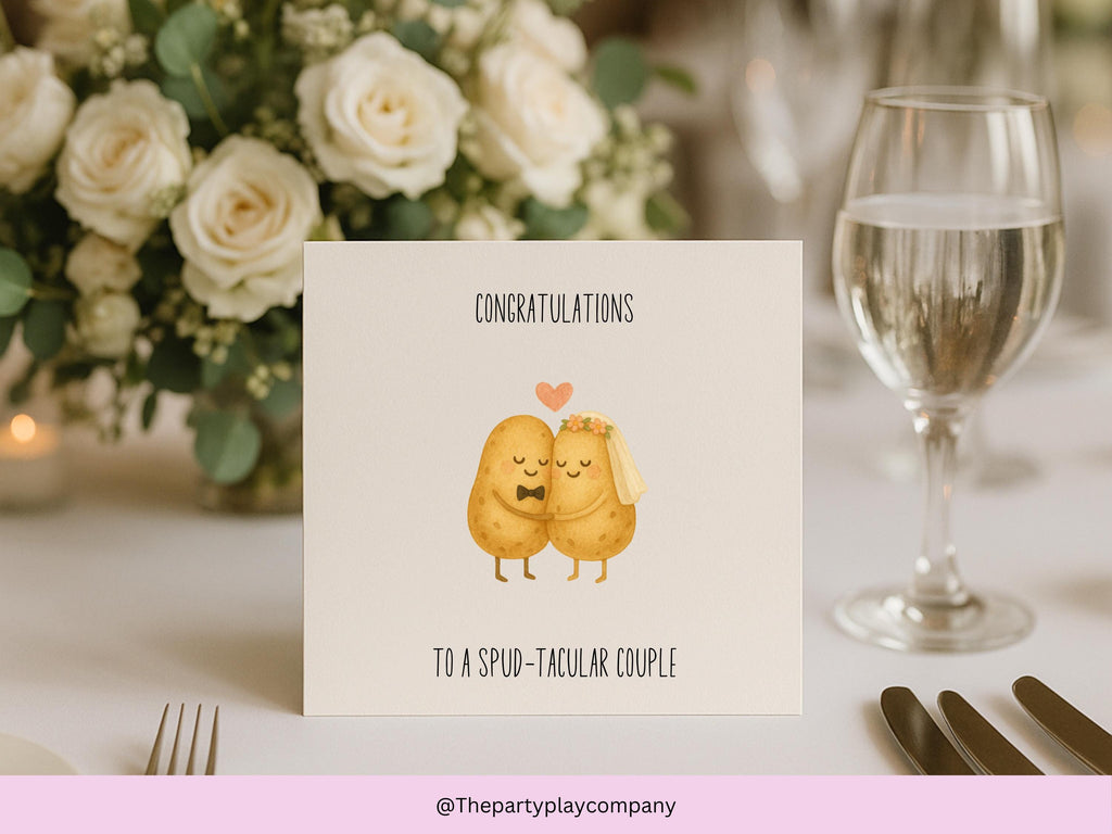 Funny Potato Wedding Card: Spud-tacular Couple Pun