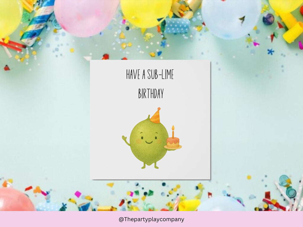 Funny Lime Birthday Card: Sub-Lime Pun for Friends & Family