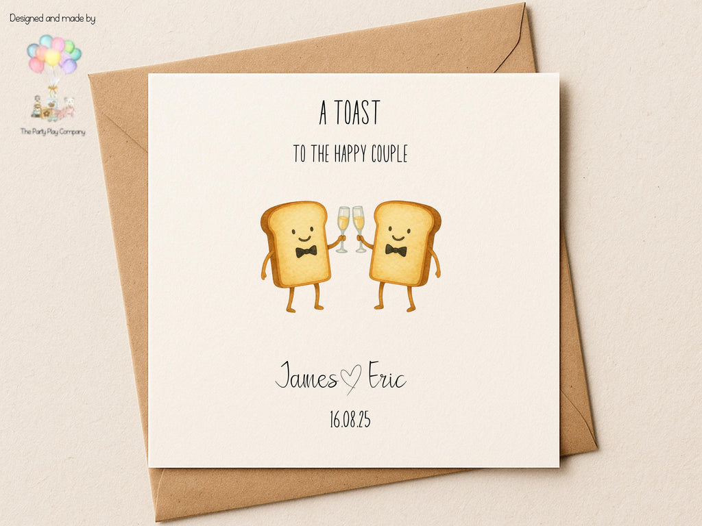 Funny Gay Wedding Card: Toast to the Couple Pun Anniversary Card