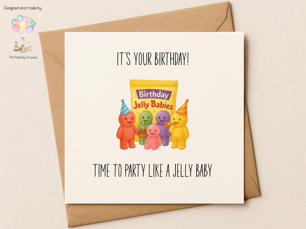 Funny Jelly Baby Birthday Card: Sweet Pun Greeting - 6x6"