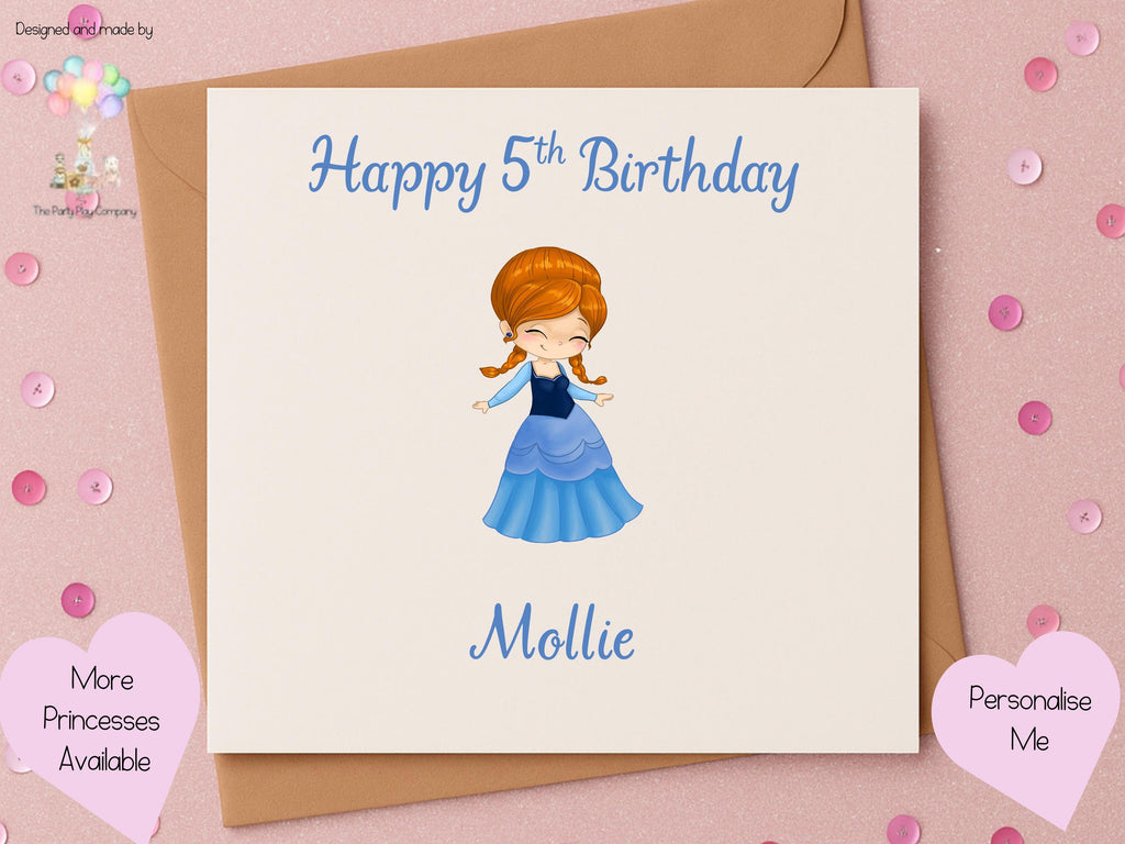 Personalized Princess Birthday Card: Custom Name & Age, 6x6 Inch