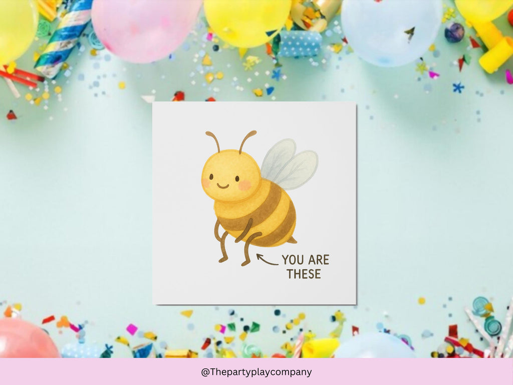 Funny Bee Thank You Card: 'You Are These' Pun - UK Made