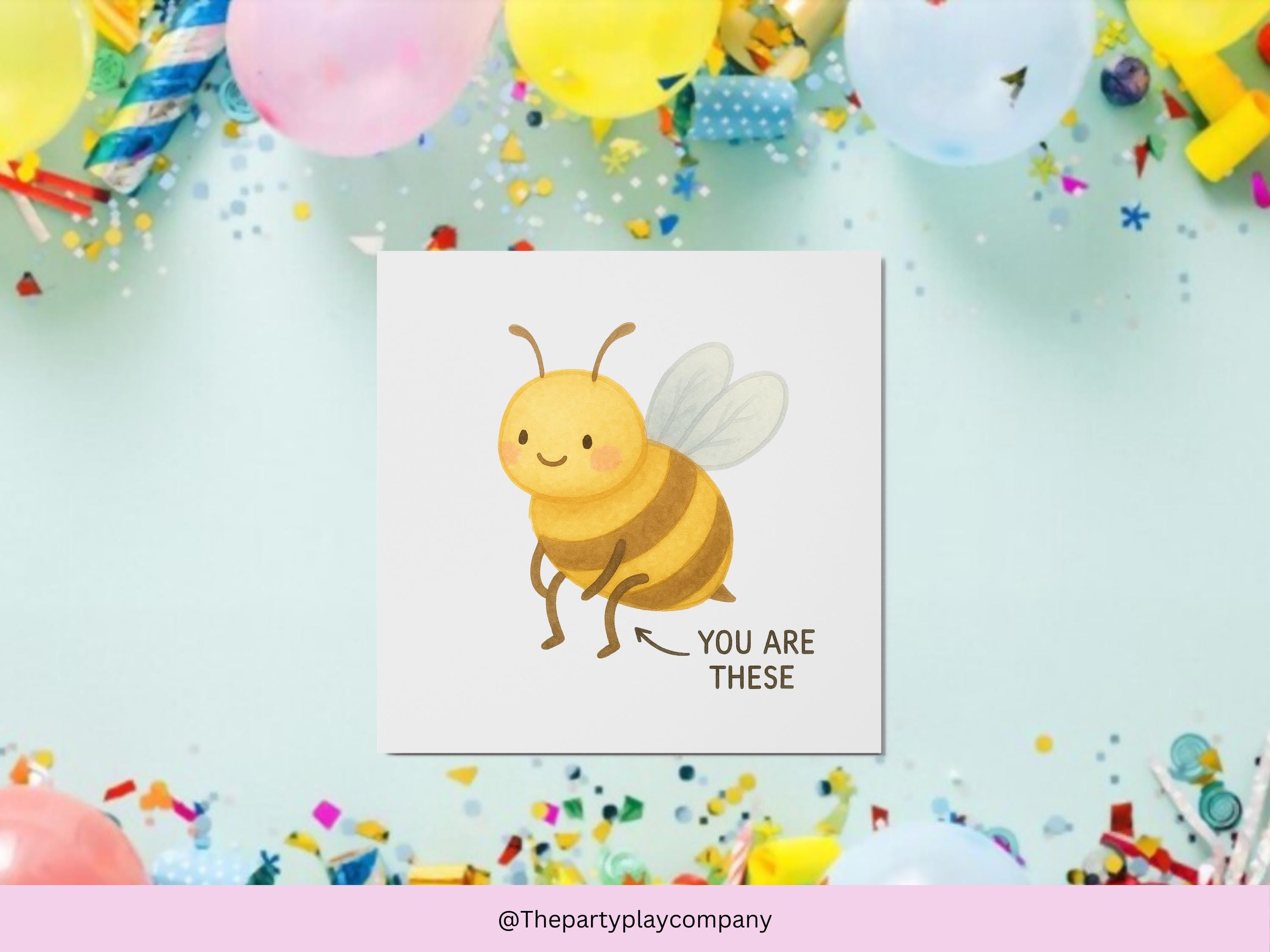 Funny Bee Thank You Card: 'You Are These' Pun - UK Made