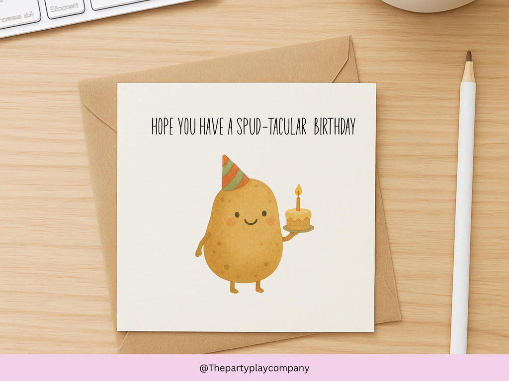 Funny Potato Birthday Card: Spud-tacular Pun Card