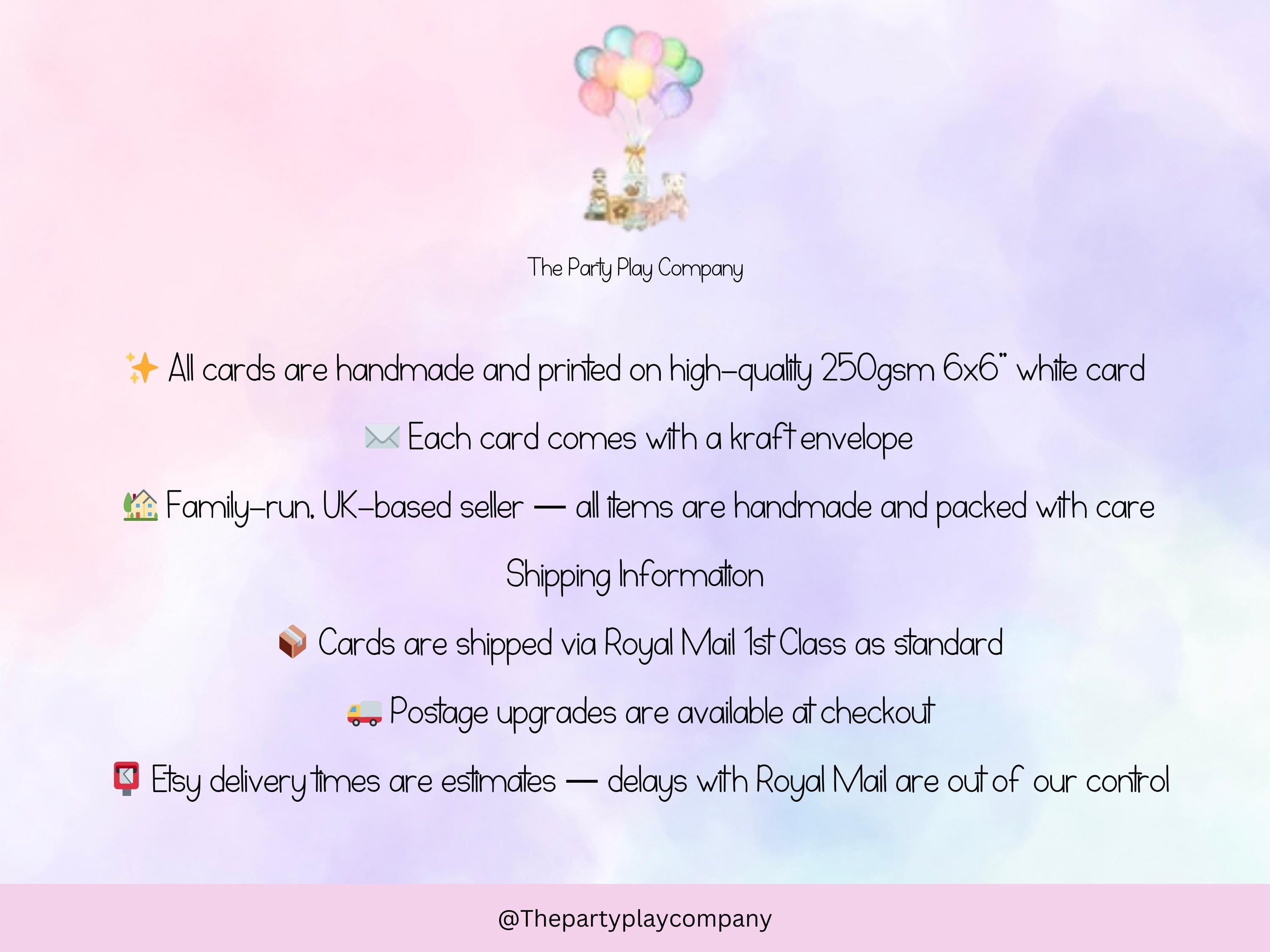 Personalised New Baby Card: Rabbit Floral Wreath Design - Handmade UK