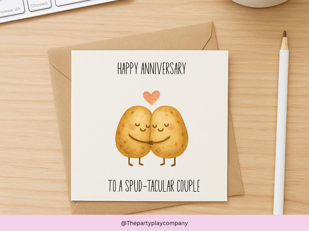 Funny Potato Anniversary Card: Spud-tacular Love Pun