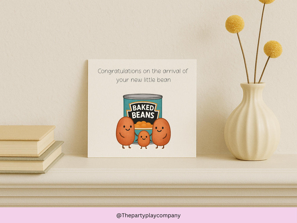 New Little Bean Baby Card: Funny Baked Beans Pun