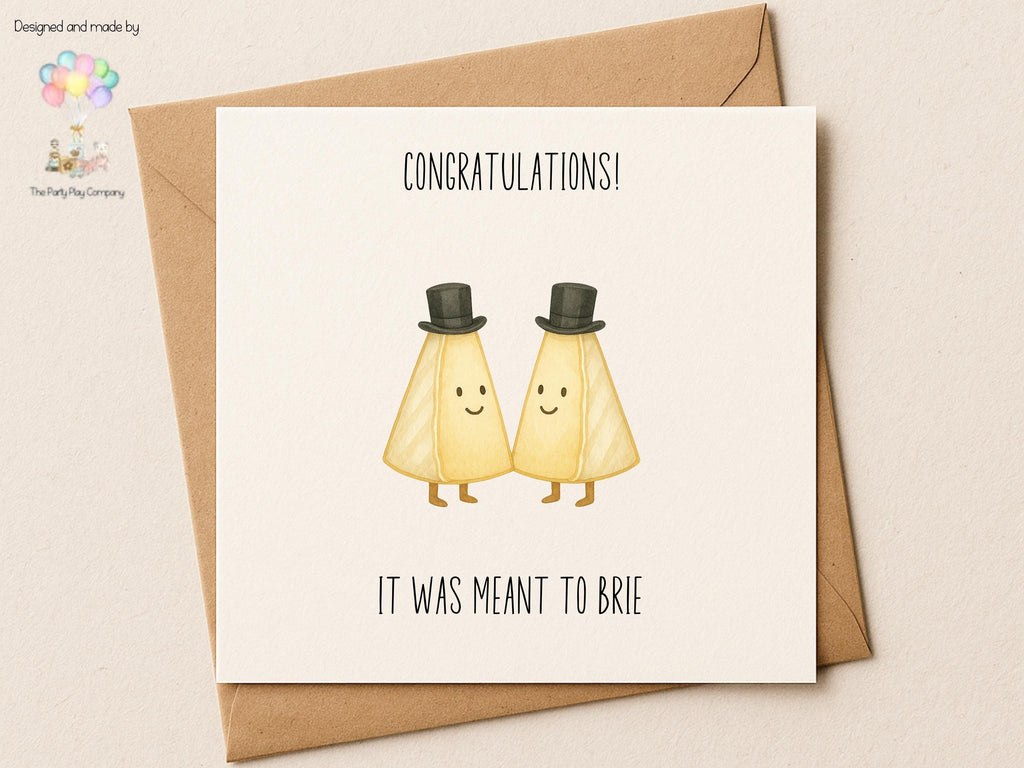 Funny Gay Wedding Card: It Was Meant to Brie Cheese Pun