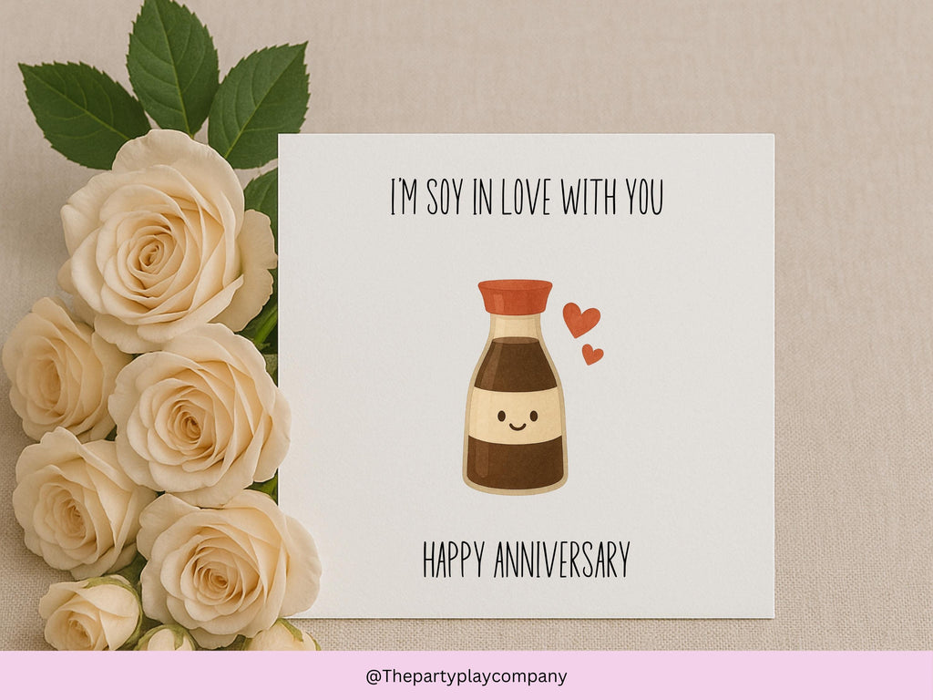 Funny Anniversary Card: "I'm Soy in Love With You" Pun