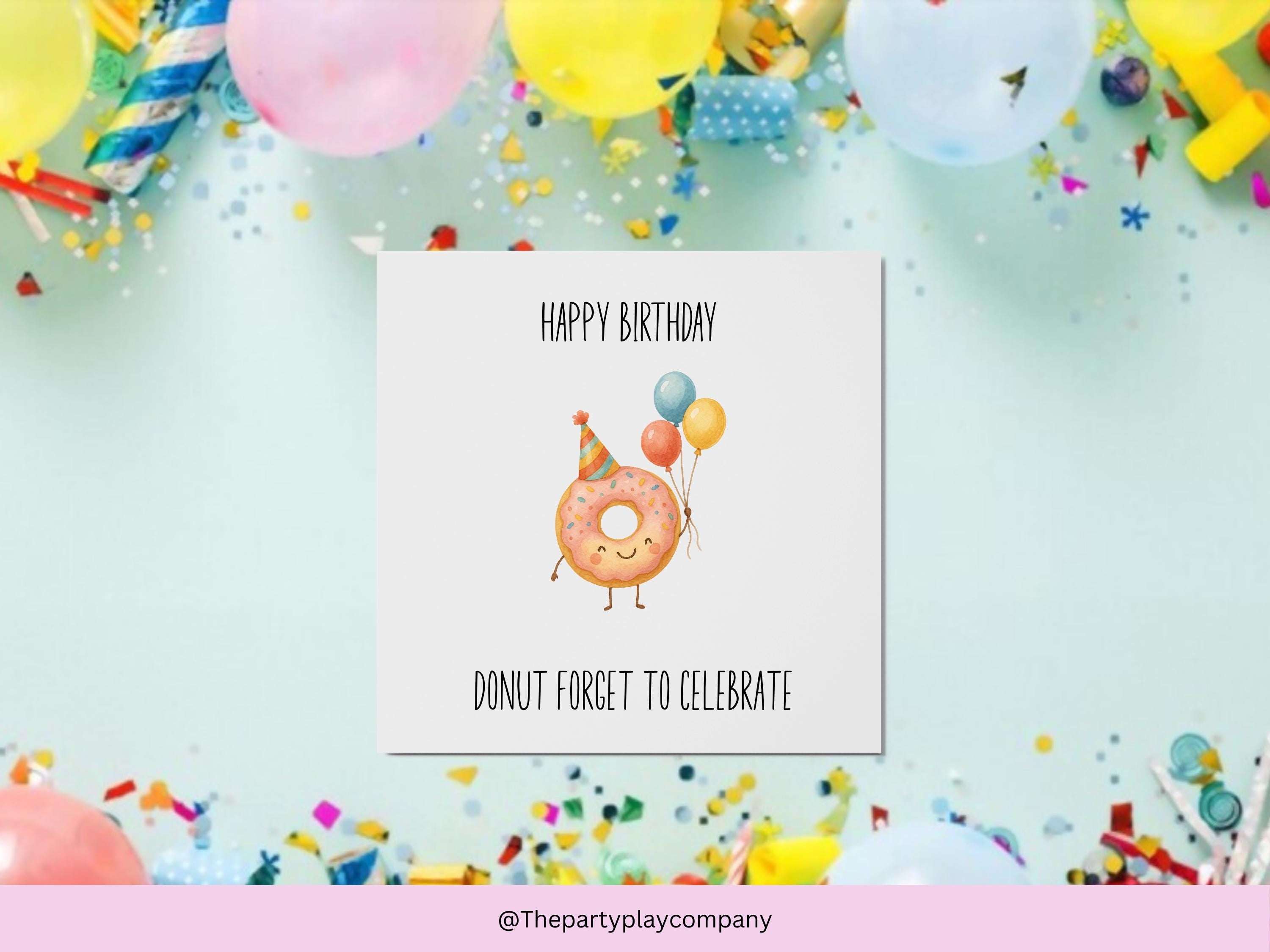 Donut Birthday Card: Funny Pun Greeting with Kraft Envelope