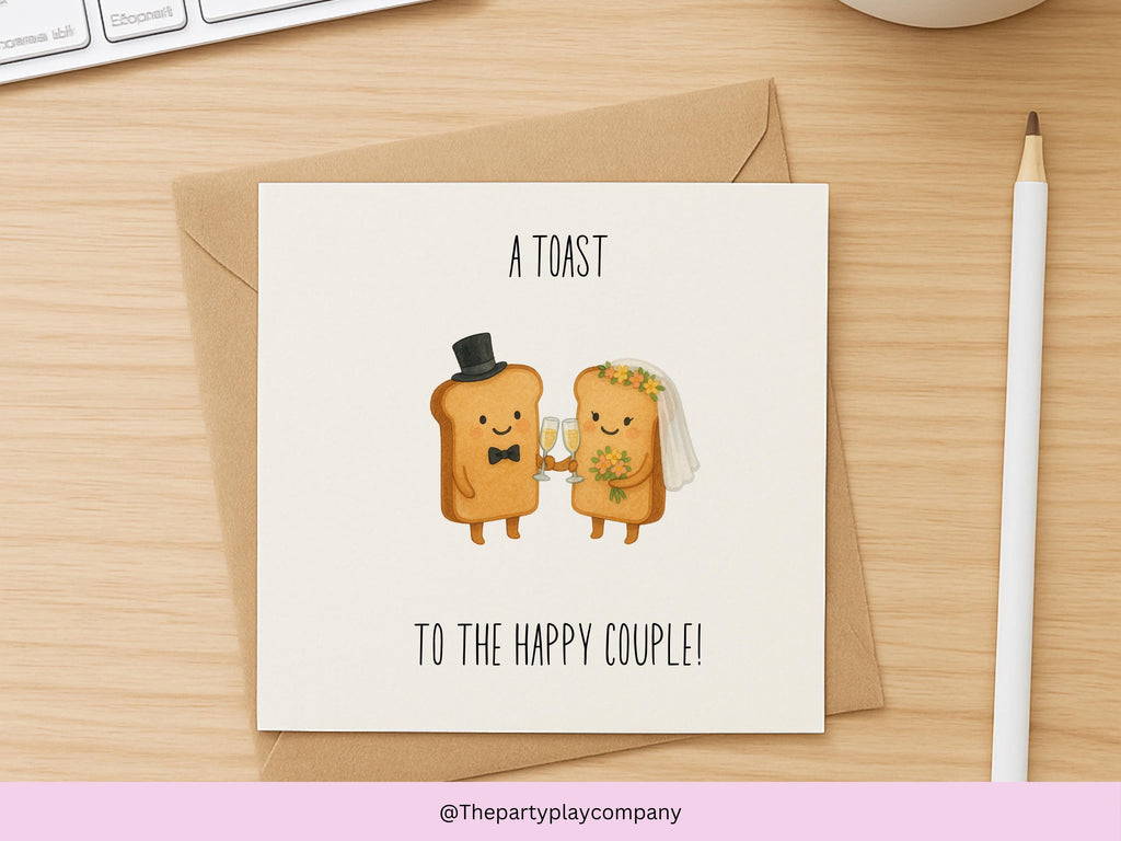 Funny Wedding Card: Toast to the Happy Couple