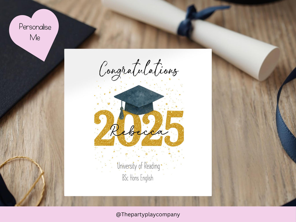 Personalized Graduation Card 2025: Name, University & Degree