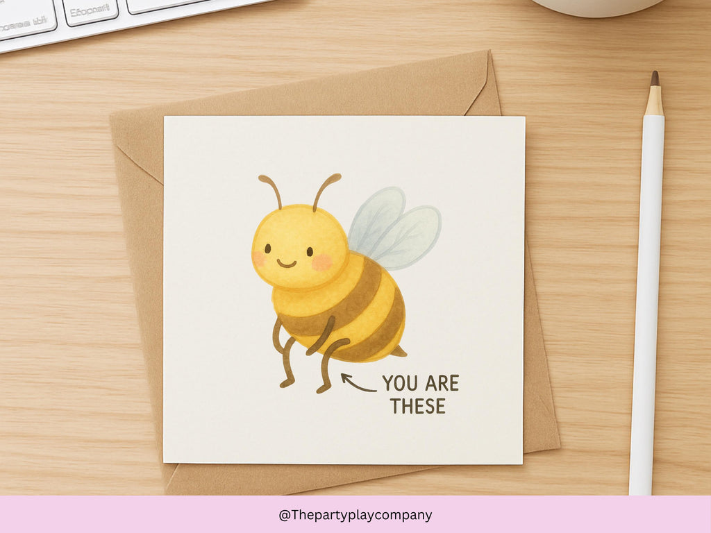 Funny Bee Thank You Card: 'You Are These' Pun - UK Made