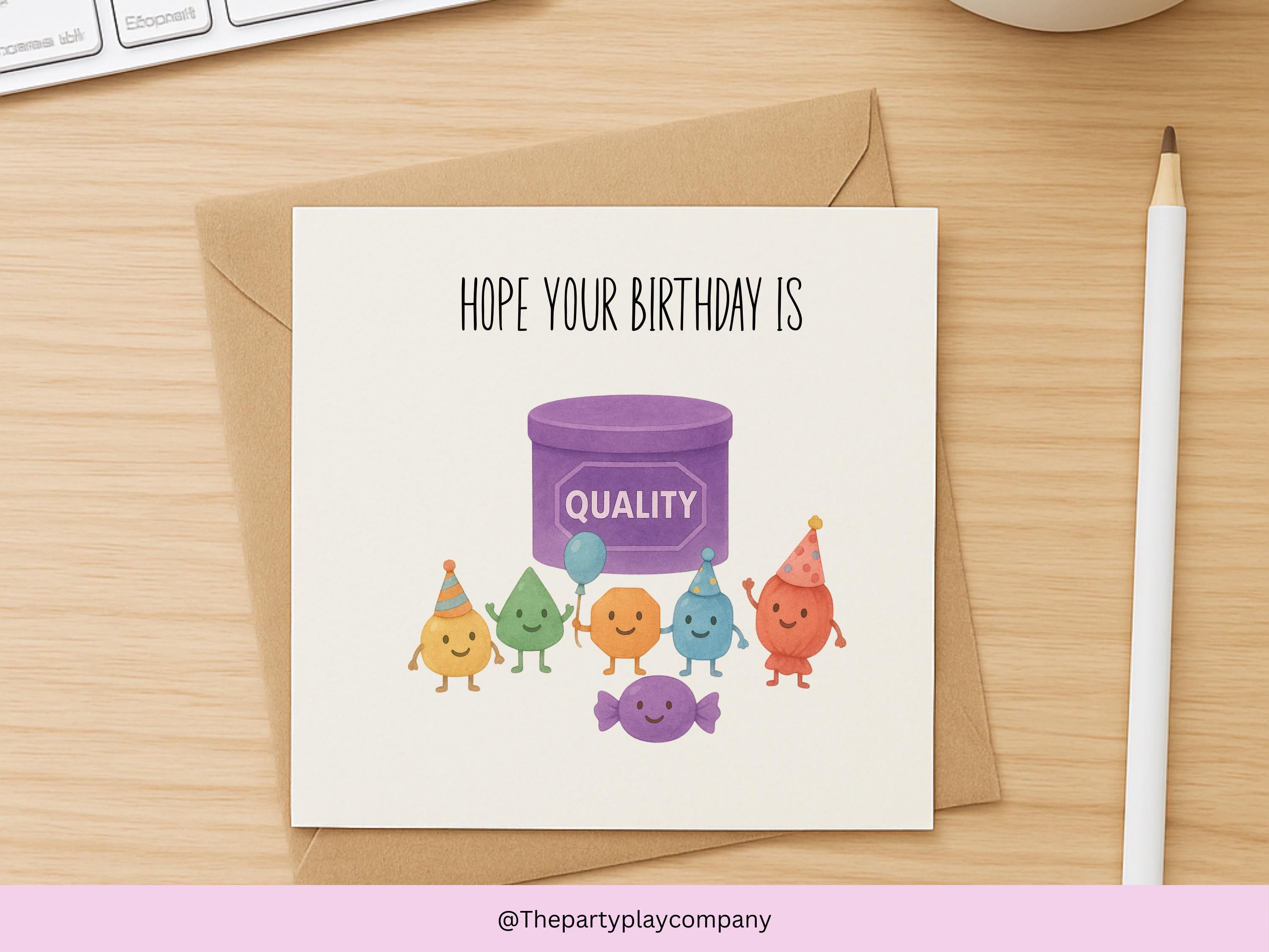 Quality Street Birthday Card: Fun Sweets Party Design
